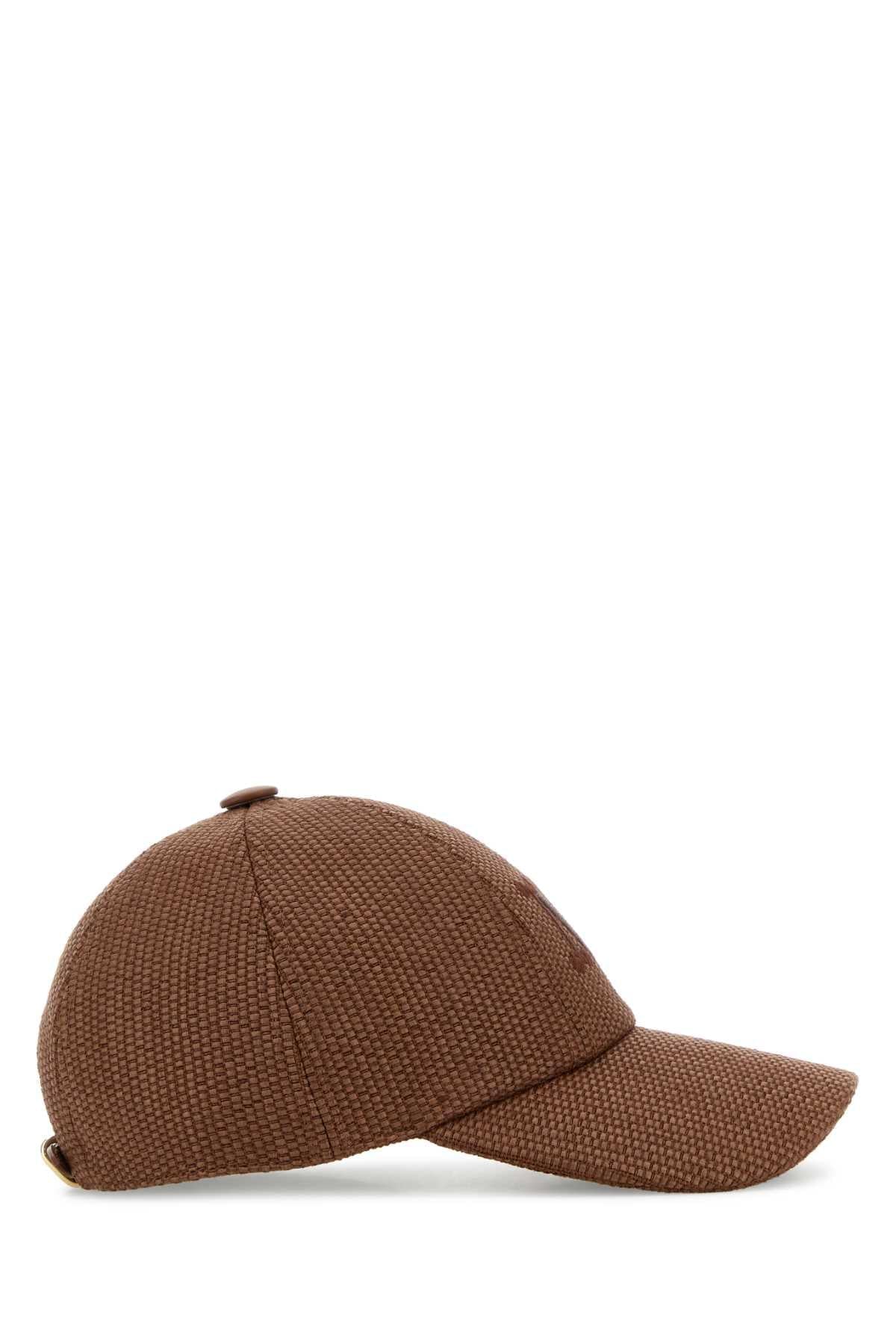 Max Mara Women Brown Raffia Circense Baseball Cap MAX MARA