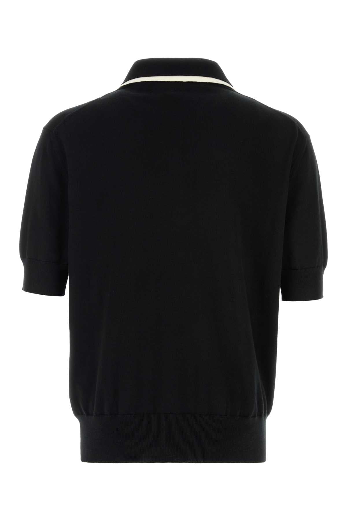 Jil Sander Men Black Cotton Polo Shirt JIL SANDER