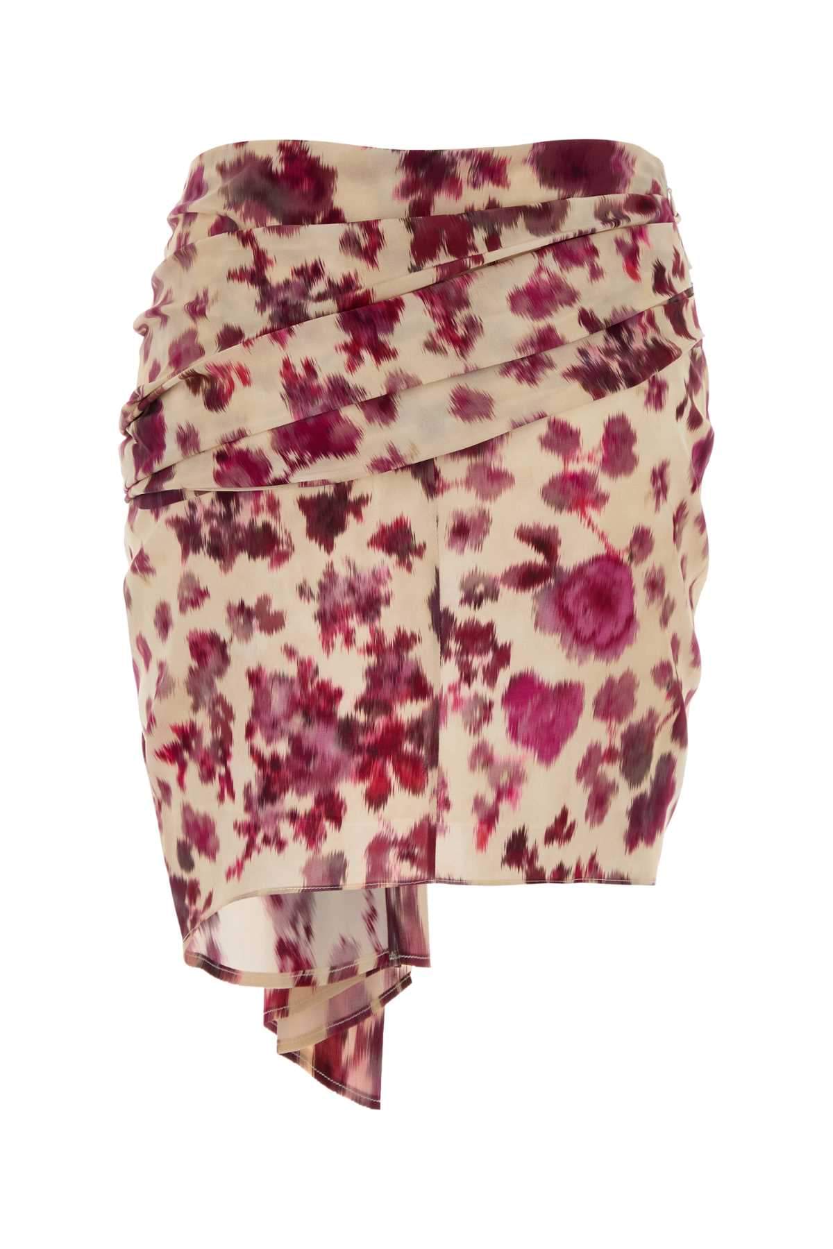 Isabel Marant Women Printed Stretch Silk Ovia Mini Skirt ISABEL MARANT