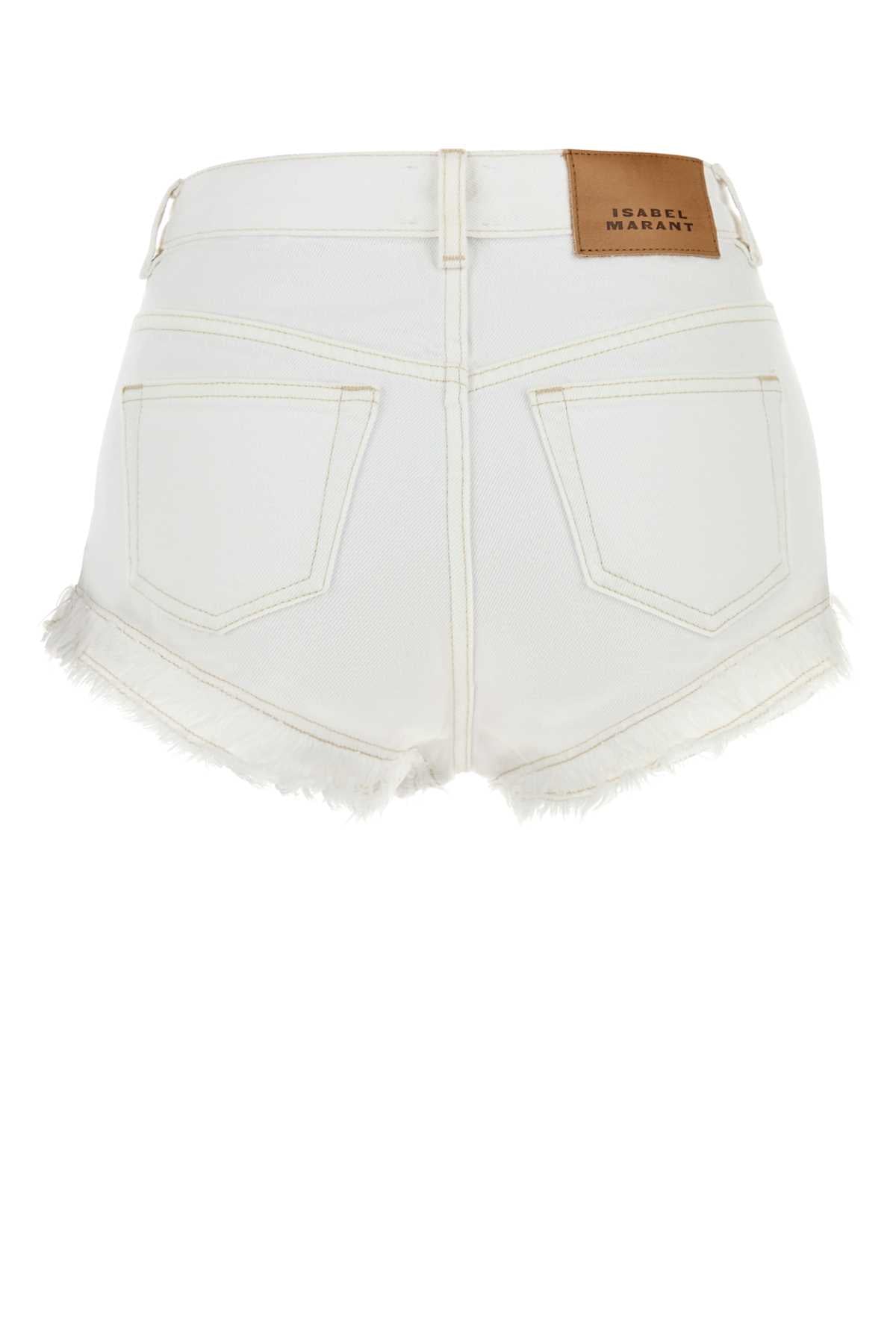 Isabel Marant Women White Denim Eneidala Shorts ISABEL MARANT
