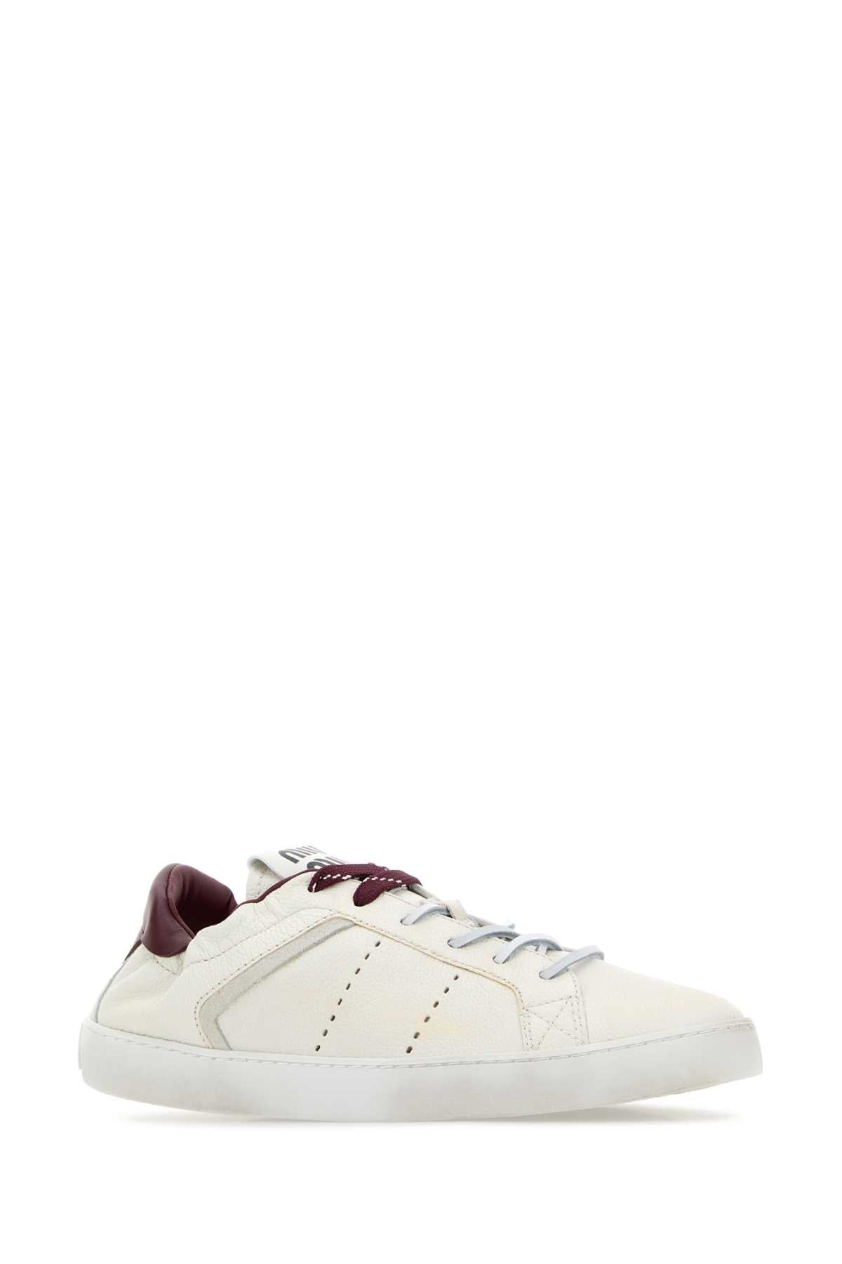 Miu Miu Women Ivory Leather Sneakers MIU MIU