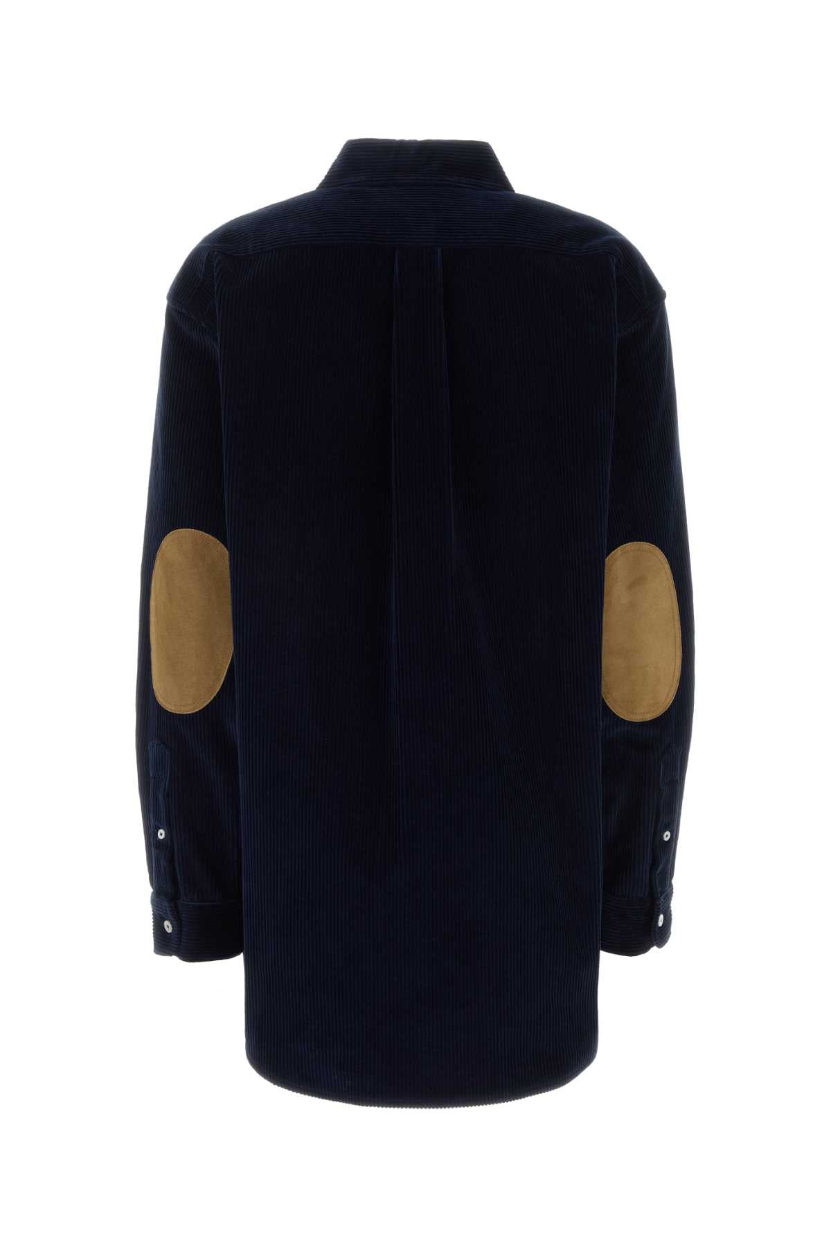 Miu Miu Women Dark Blue Corduroy Shirt MIU MIU