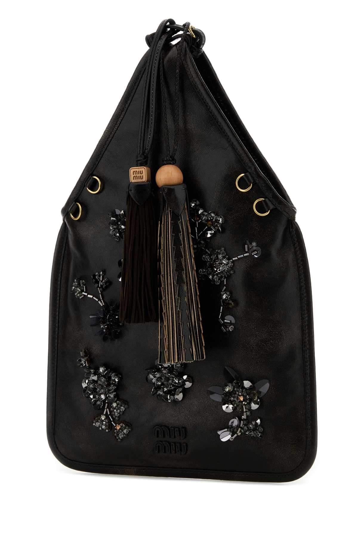 Miu Miu Women Black Nappa Leather Handbag MIU MIU