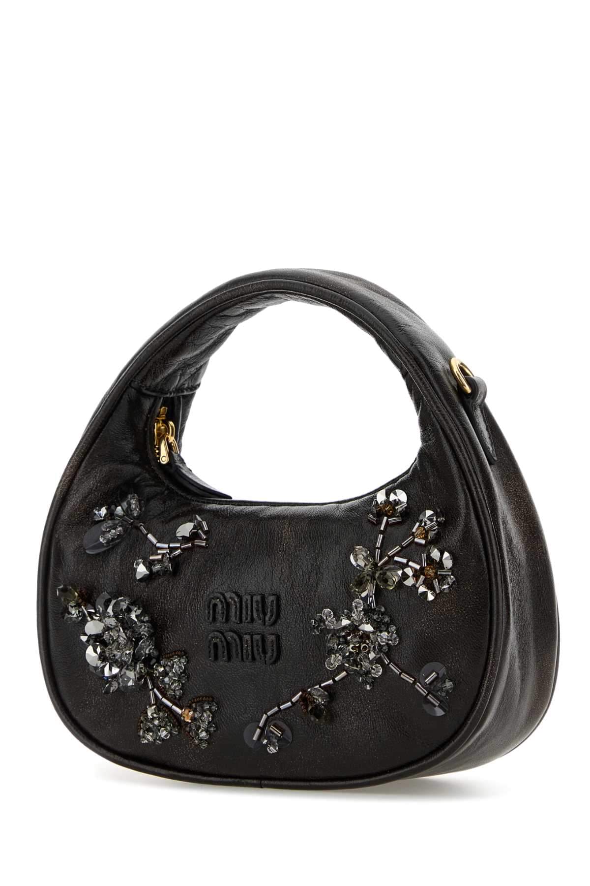 Miu Miu Women Dark Brown Nappa Leather Handbag MIU MIU