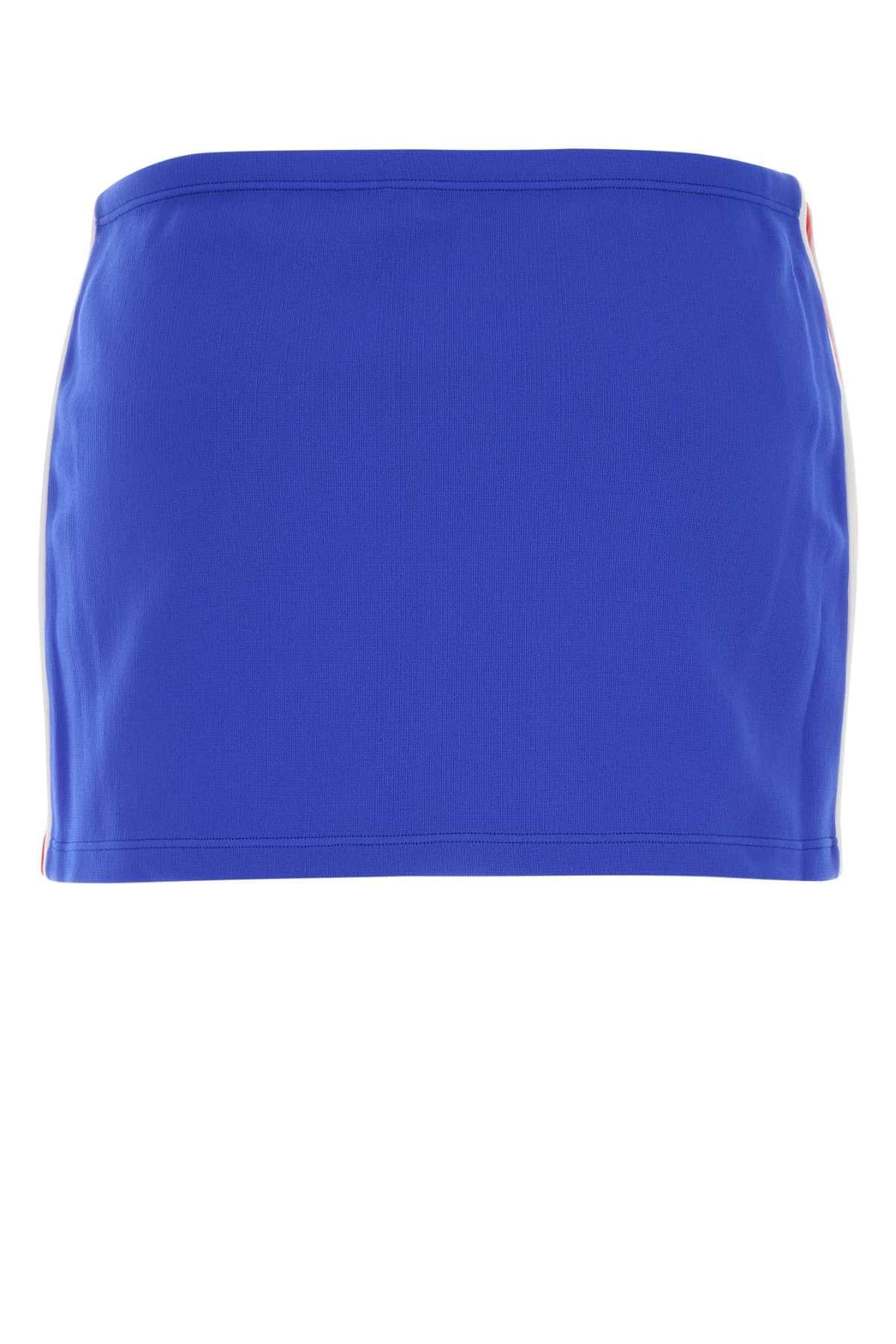 Miu Miu Women Blue Stretch Nylon Mini Skirt MIU MIU