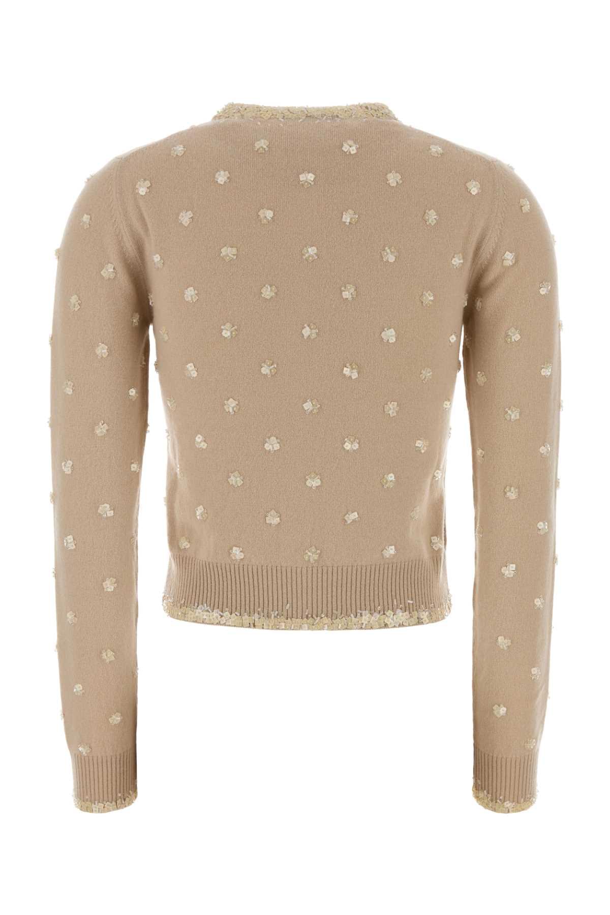 Miu Miu Women Skin Pink Cashmere Cardigan MIU MIU