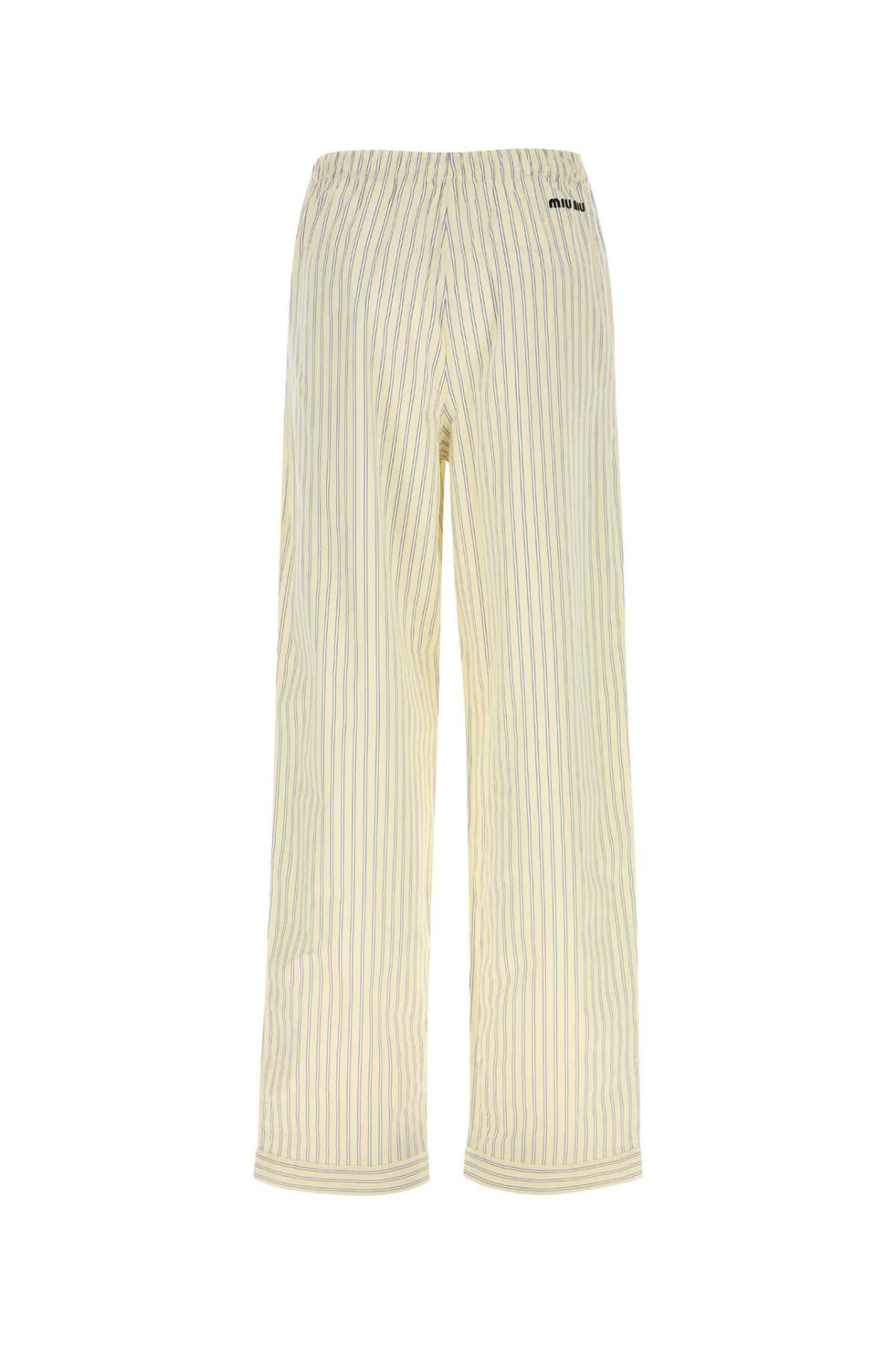 Miu Miu Women Embroidered Poplin Pyjamas Pant MIU MIU