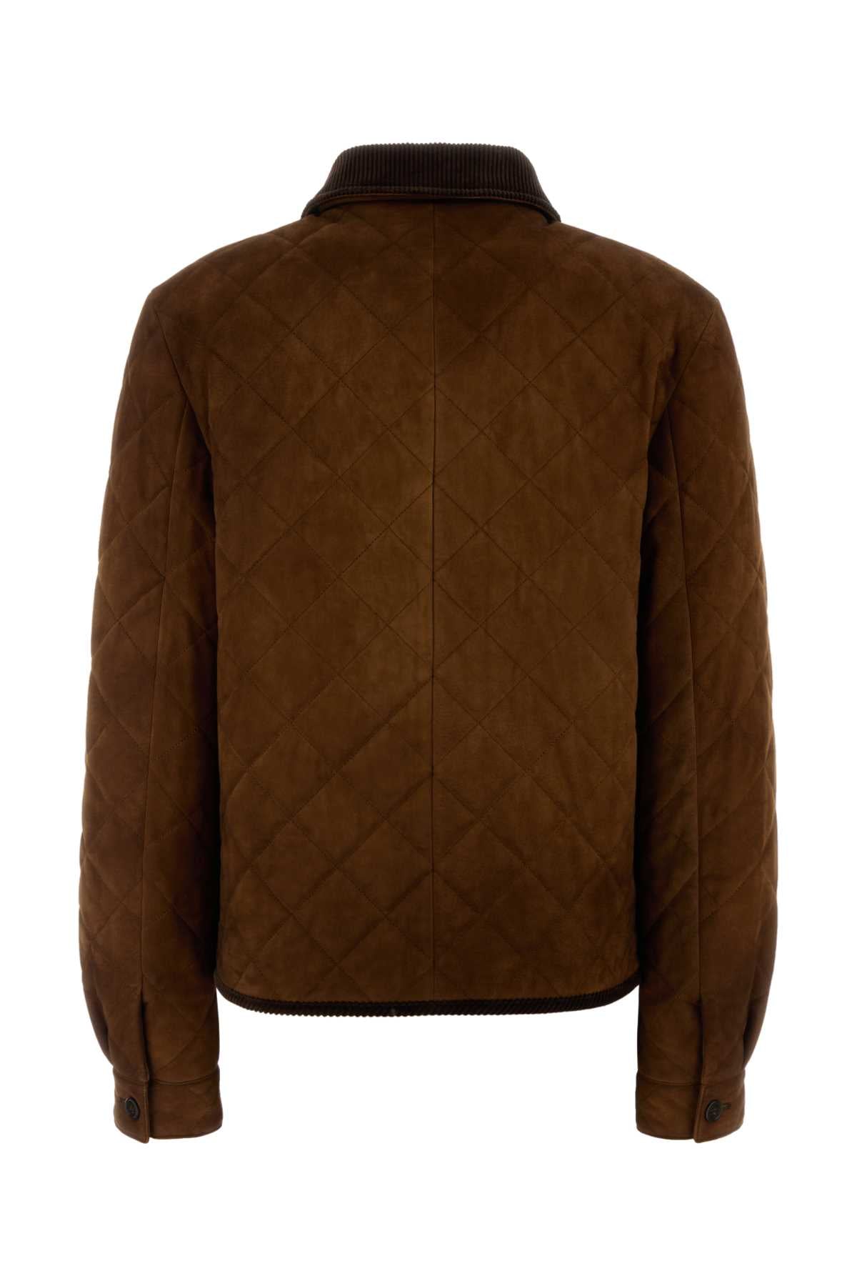 Miu Miu Women Brown Suede Jacket MIU MIU