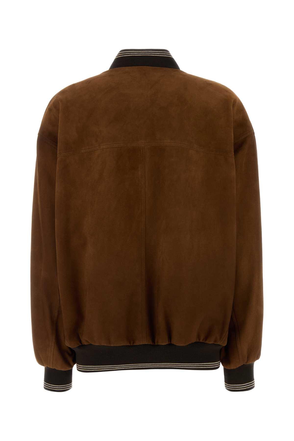 Miu Miu Women Brow Suede Bomber Jacket MIU MIU