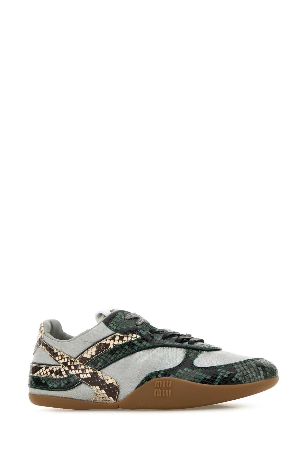Miu Miu Women Multicolor Fabric And Leather Sneakers MIU MIU