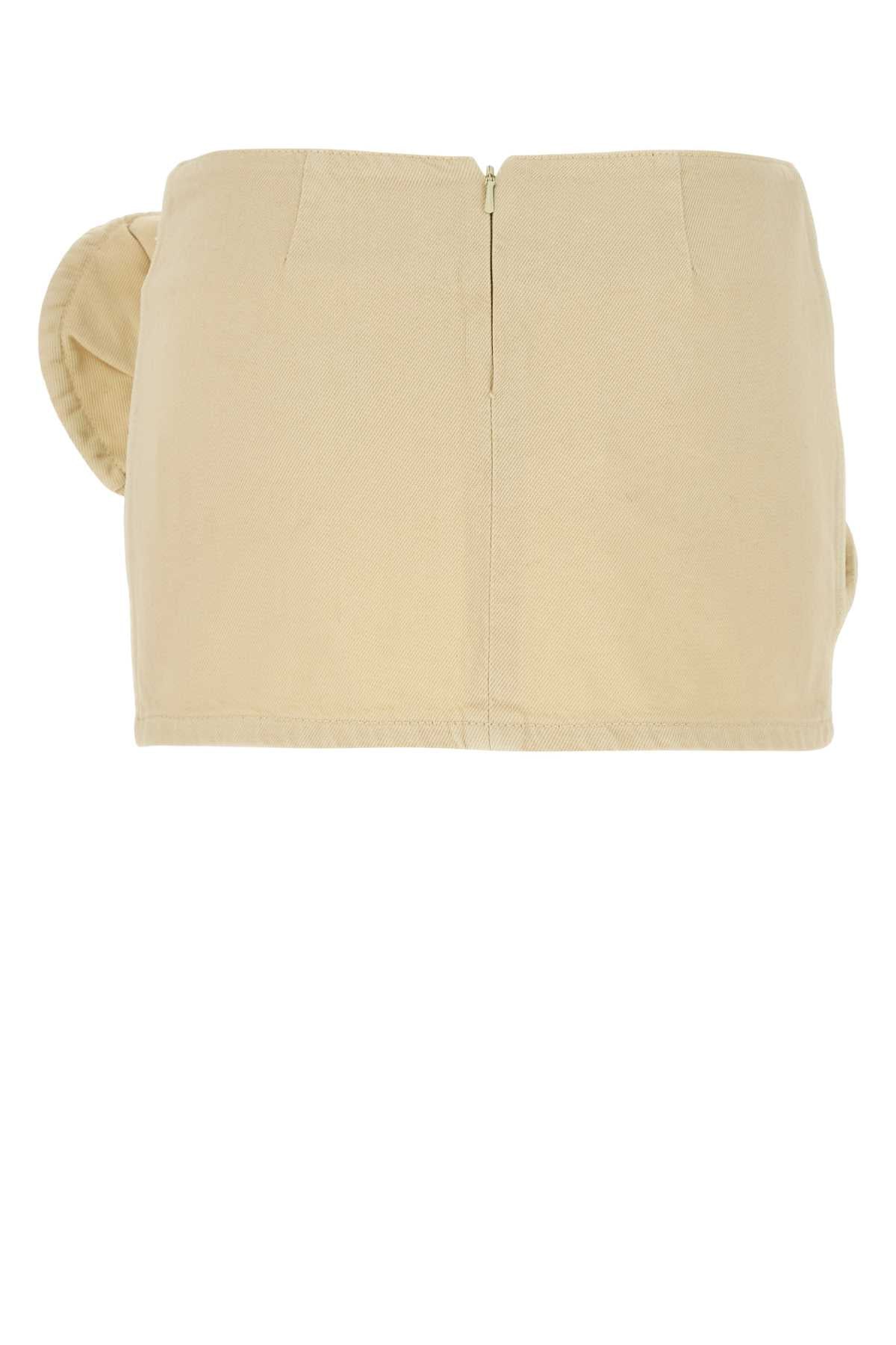 Magda Butrym Women Cream Denim Mini Skirt MAGDA BUTRYM