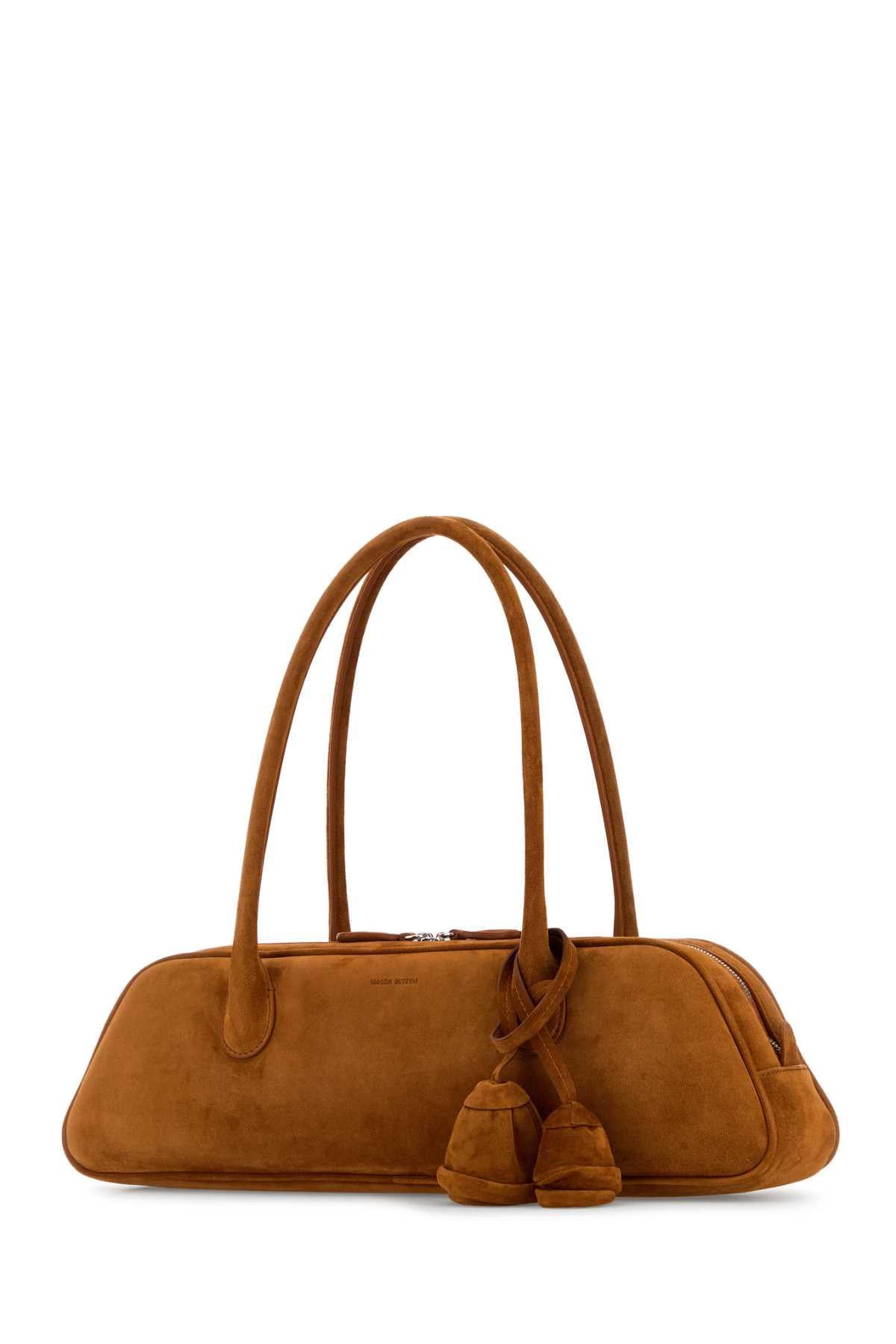 Magda Butrym Women Caramel Suede Shoulder Bag MAGDA BUTRYM