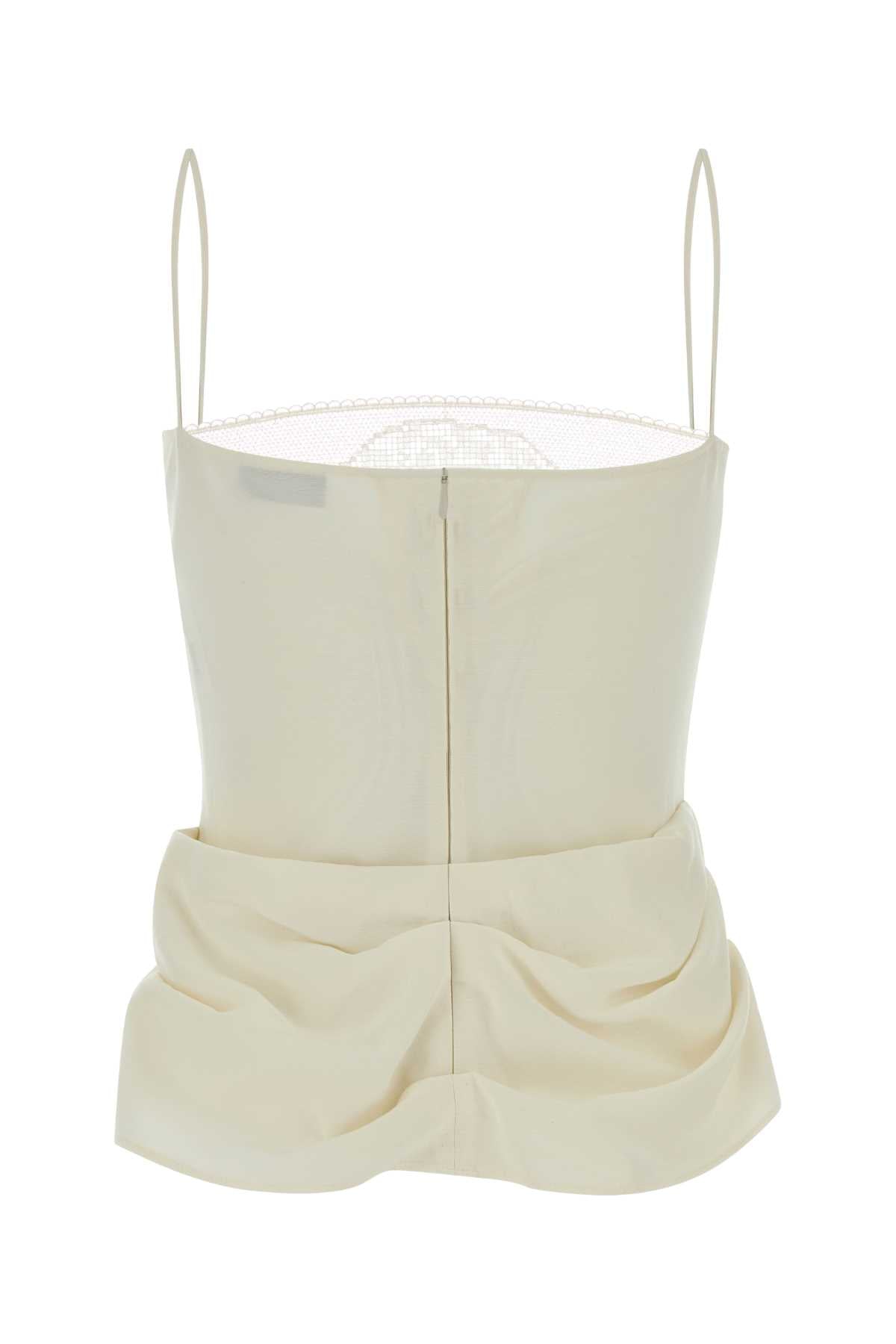 Magda Butrym Women Ivory Silk Tank Top MAGDA BUTRYM