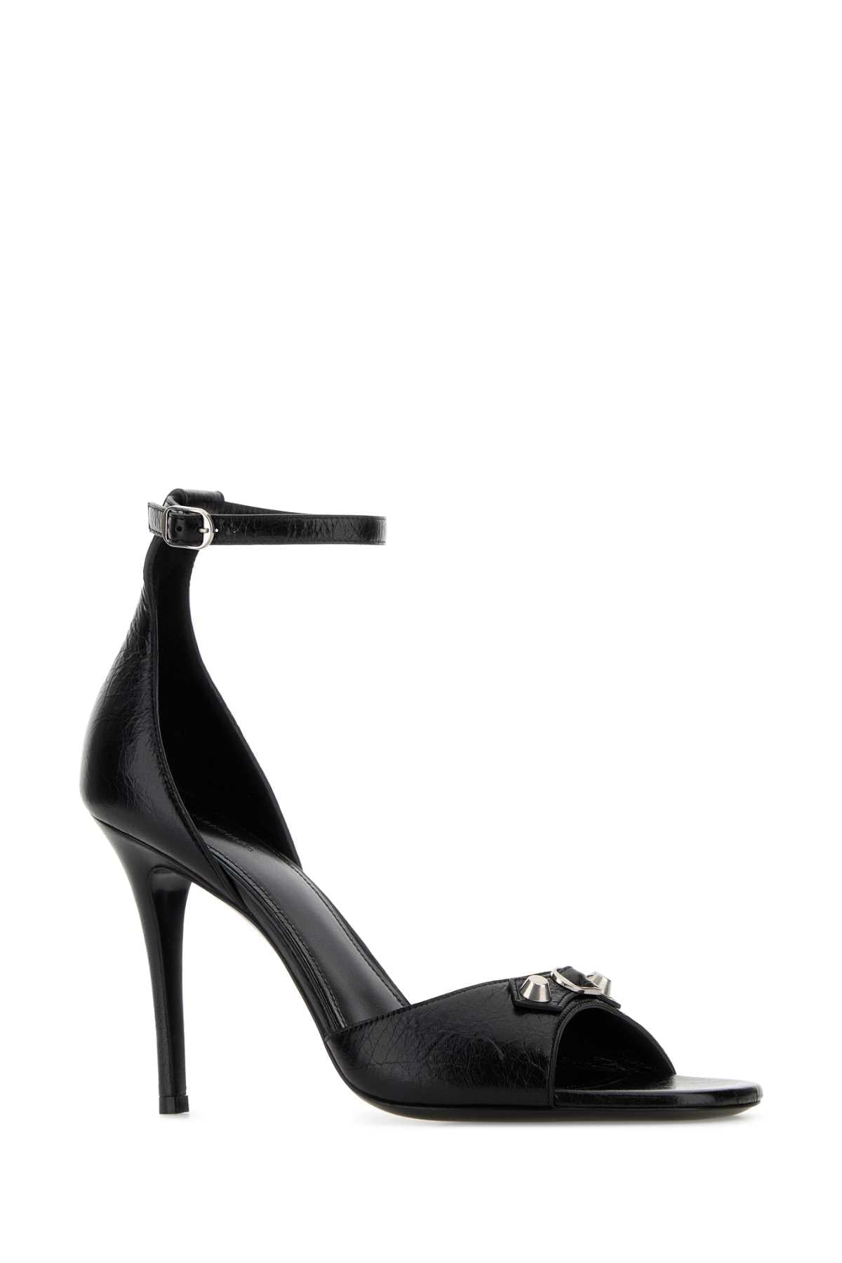 Balenciaga Women Black Leather City Up Sandals BALENCIAGA