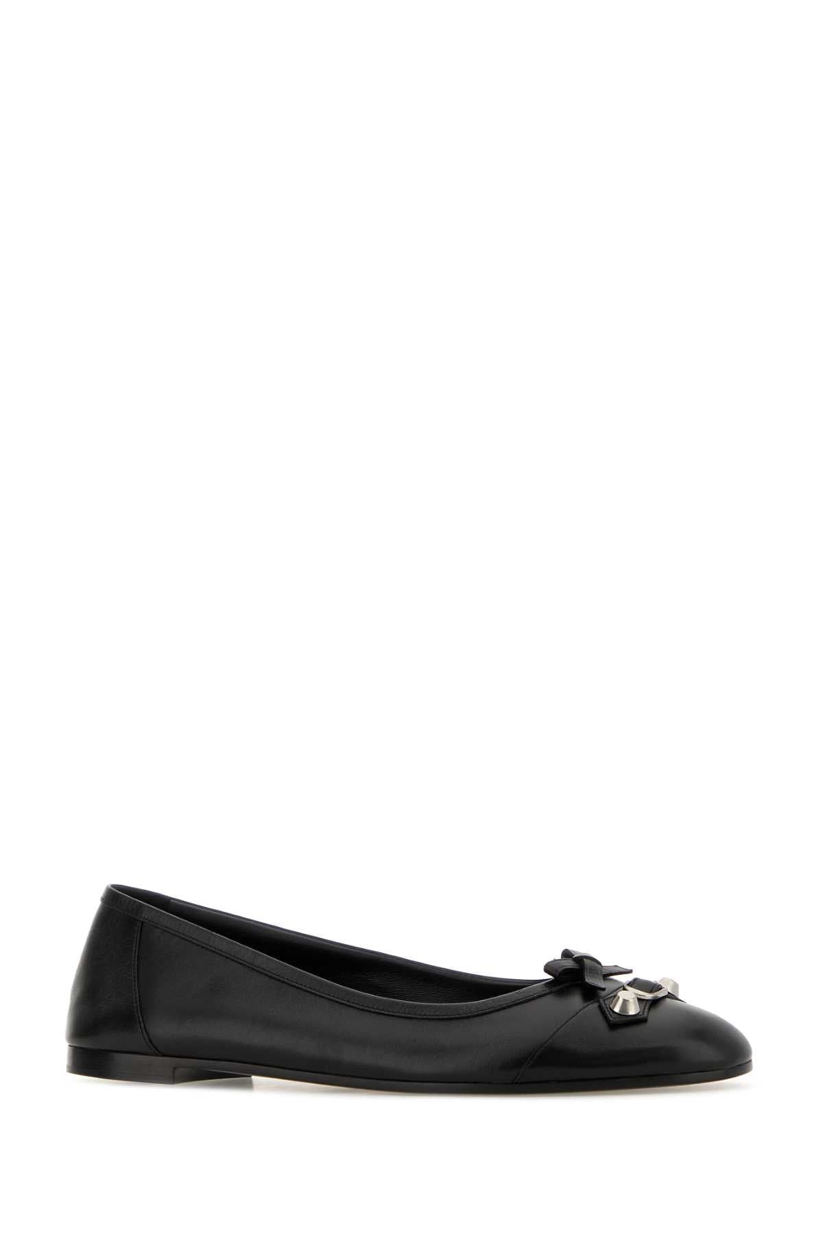 Balenciaga Women Black Leather City Up Ballerinas BALENCIAGA