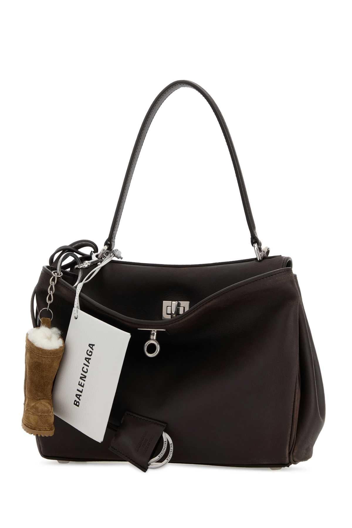 Balenciaga Women Dark Brown Leather Small Rodeo Handbag BALENCIAGA