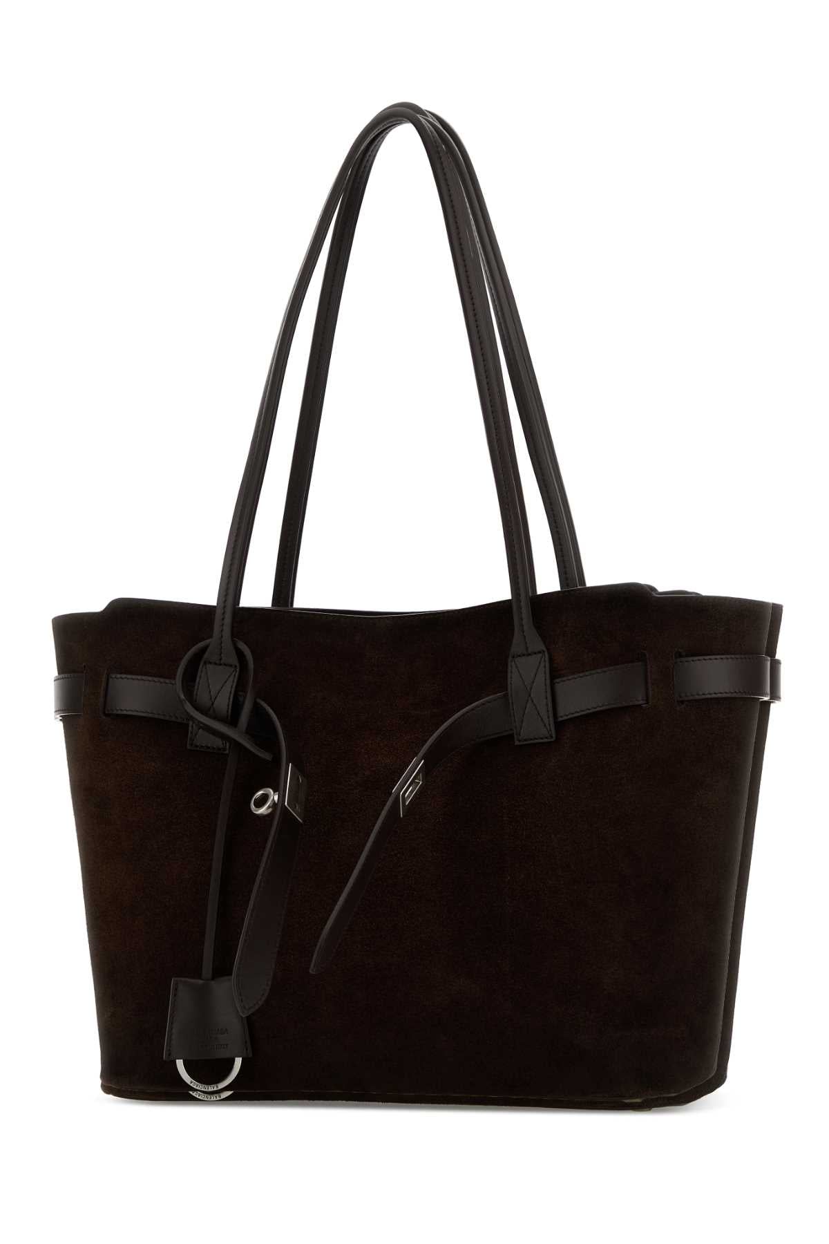 Balenciaga Women Dark Brown Suede Medium Bel Air Shopping Bag BALENCIAGA