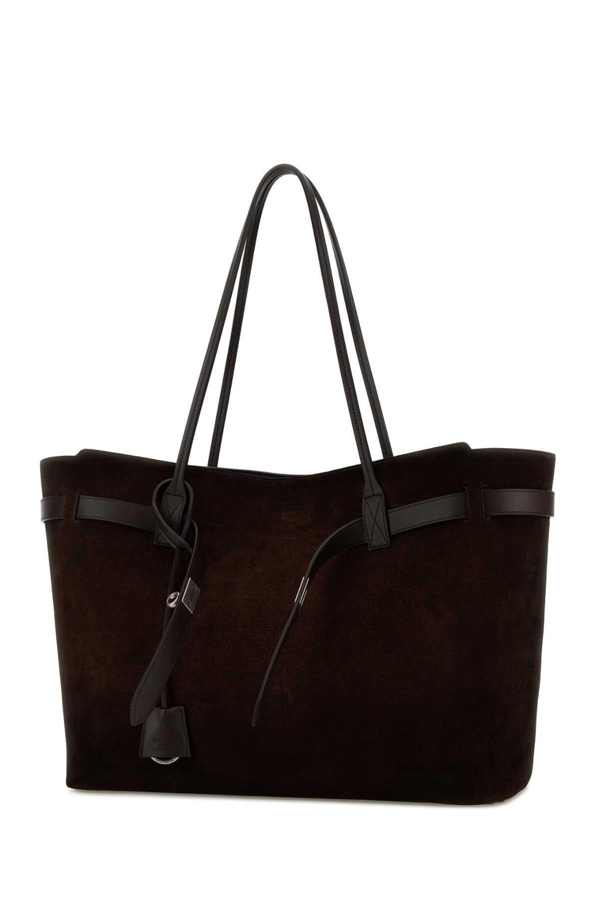 Balenciaga Women Brown Suede Large Bel Air Shopping Bag BALENCIAGA