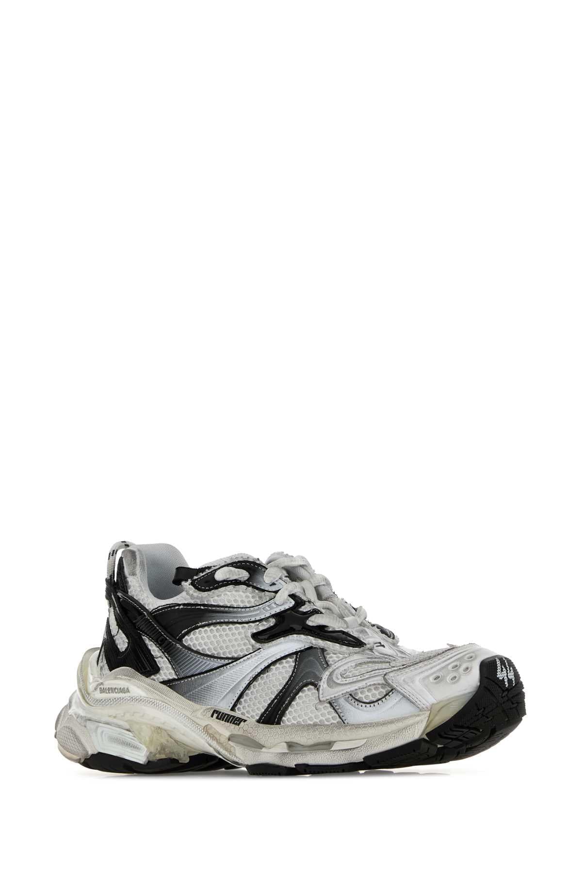 Balenciaga Men White Mesh Runner 2 Sneakers BALENCIAGA