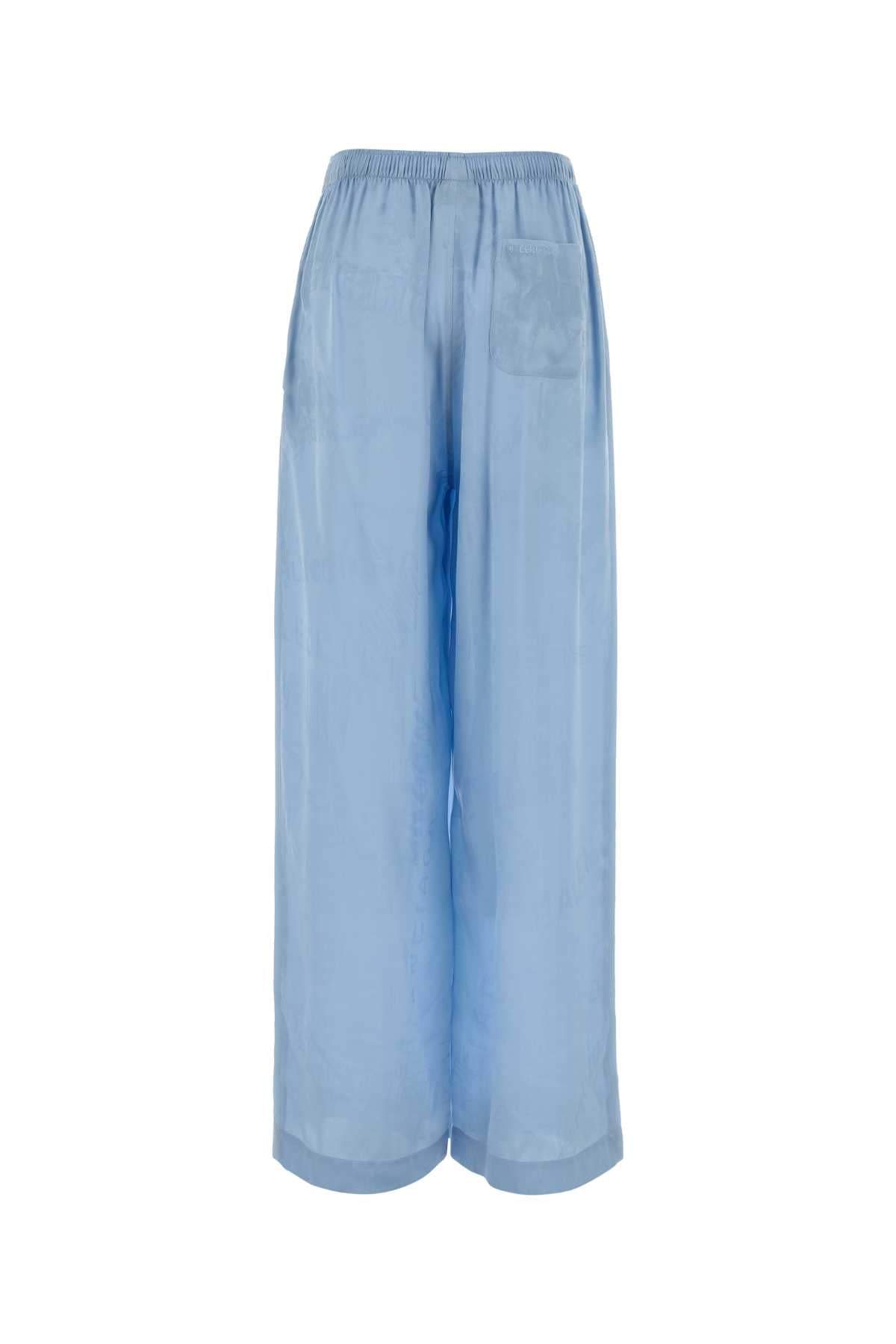 Balenciaga Women Light Blue Silk Wide-Leg Pant BALENCIAGA