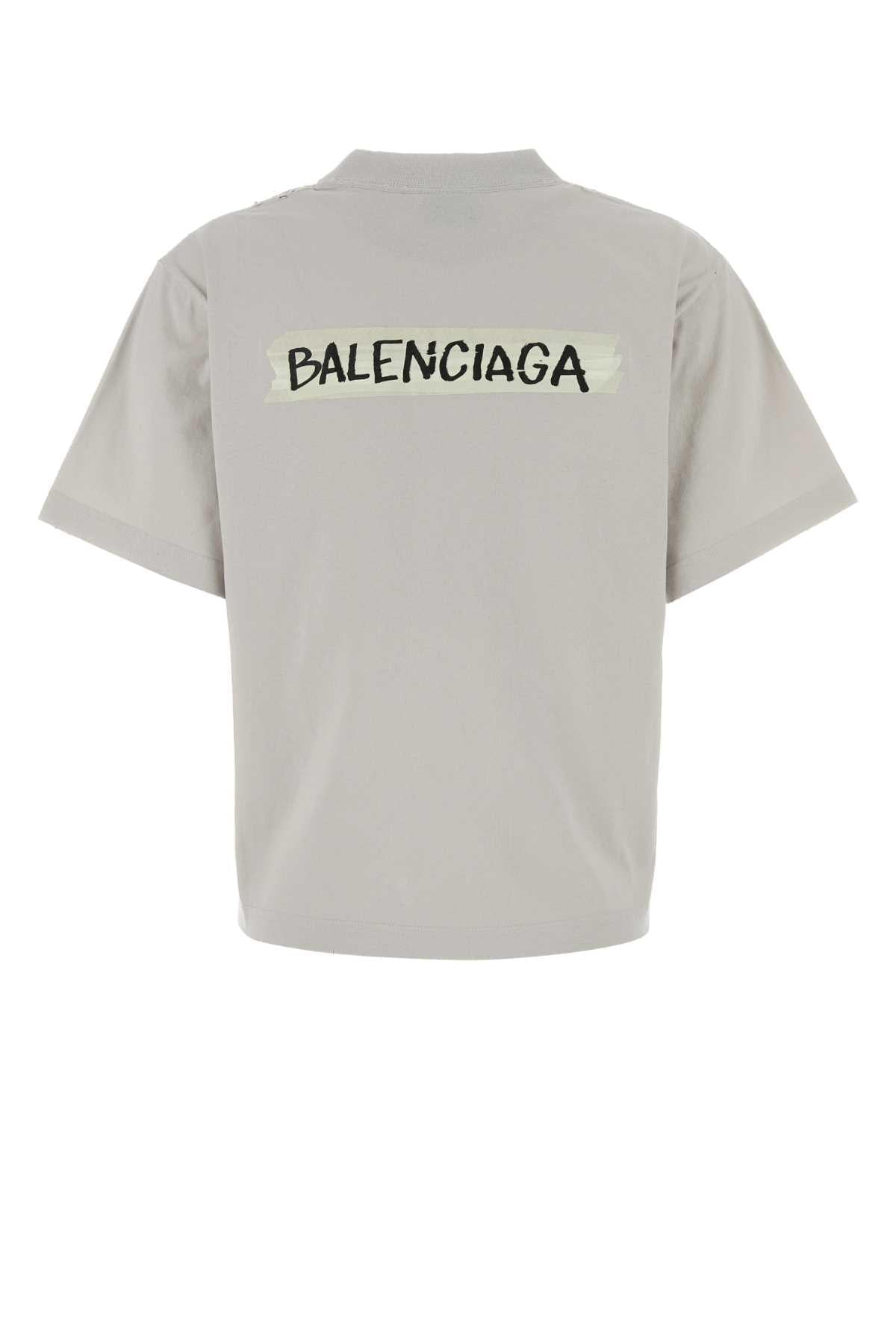 Balenciaga Women Chalk Cotton T-Shirt