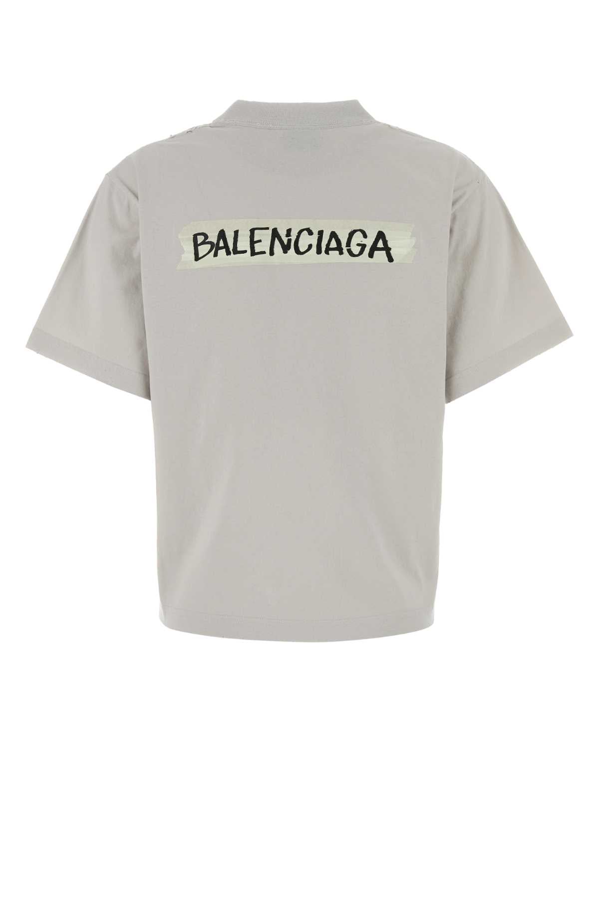 Balenciaga Women Chalk Cotton T-Shirt