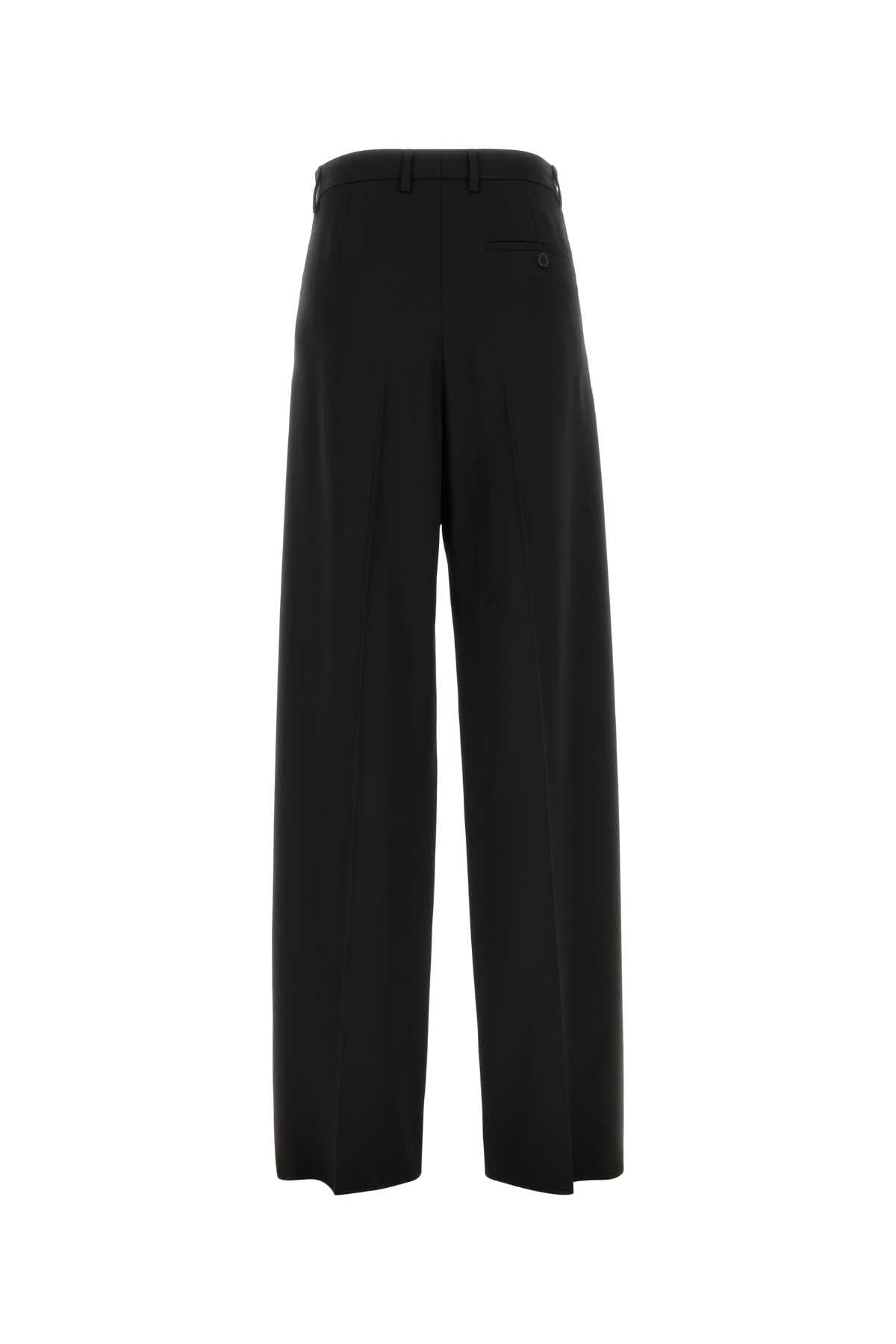 Balenciaga Women Black Wool Wide-Leg Pant BALENCIAGA