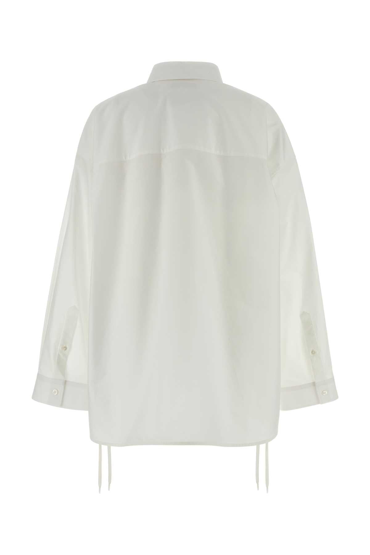 Balenciaga Women White Poplin Oversize Shirt BALENCIAGA
