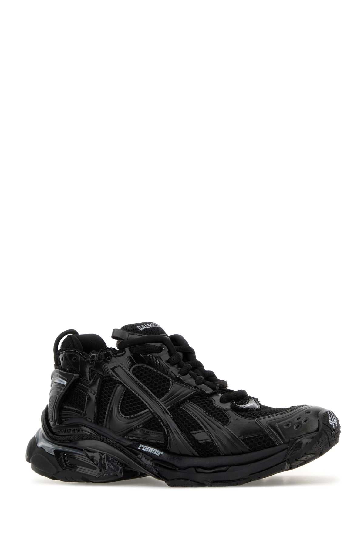 Balenciaga Men Black Mesh And Rubber Runner Led Sneakers BALENCIAGA