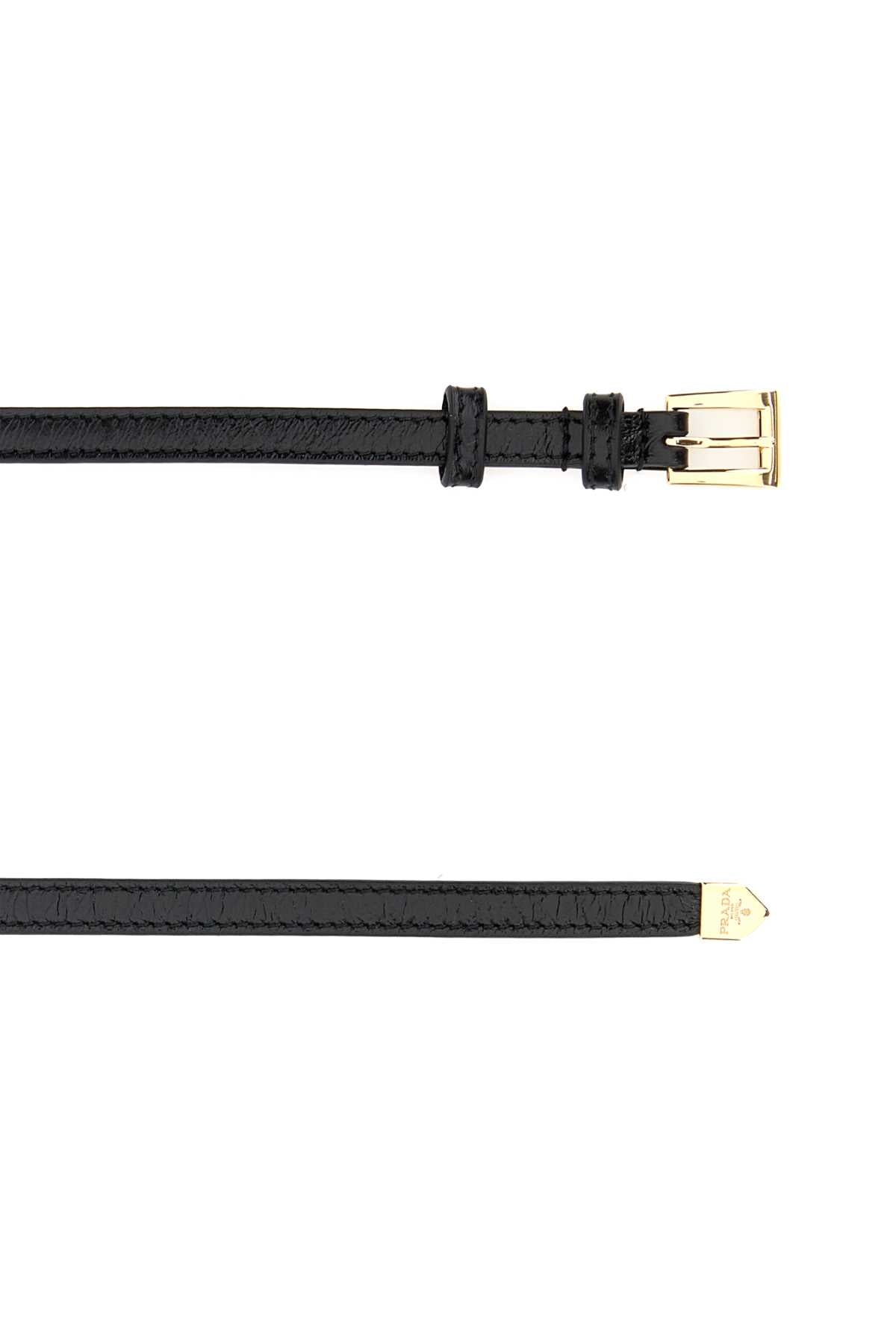 Prada Women Black Leather Belt PRADA