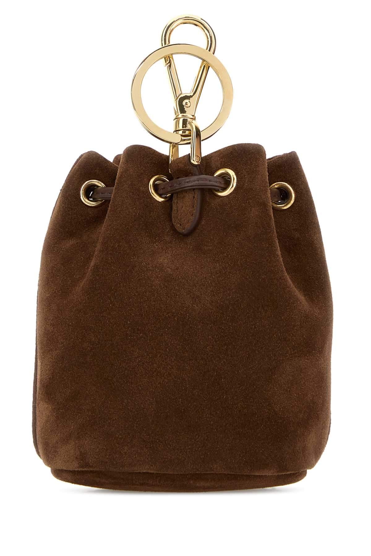 Prada Women Chocolate Suede Pouch PRADA