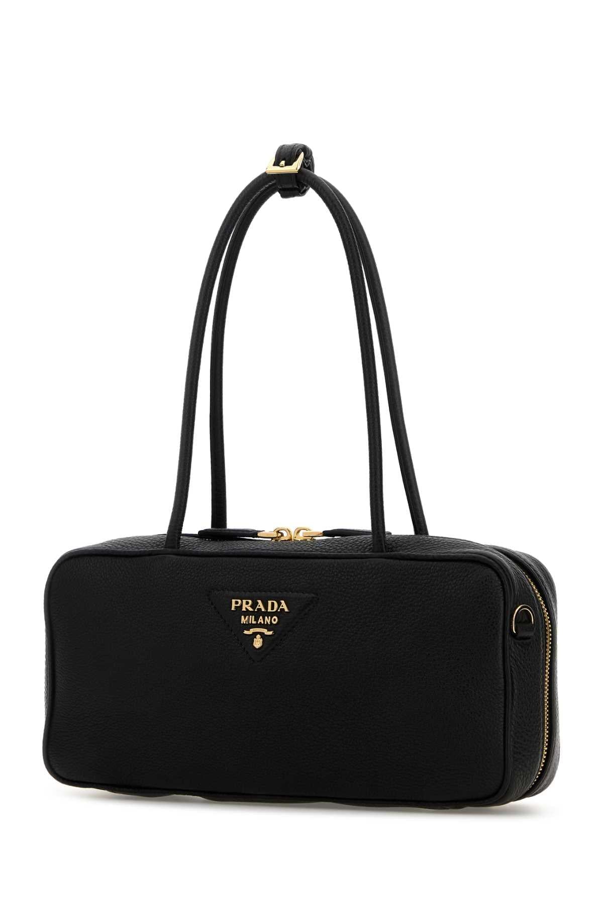 Prada Women Black Leather Shoulder Bag PRADA