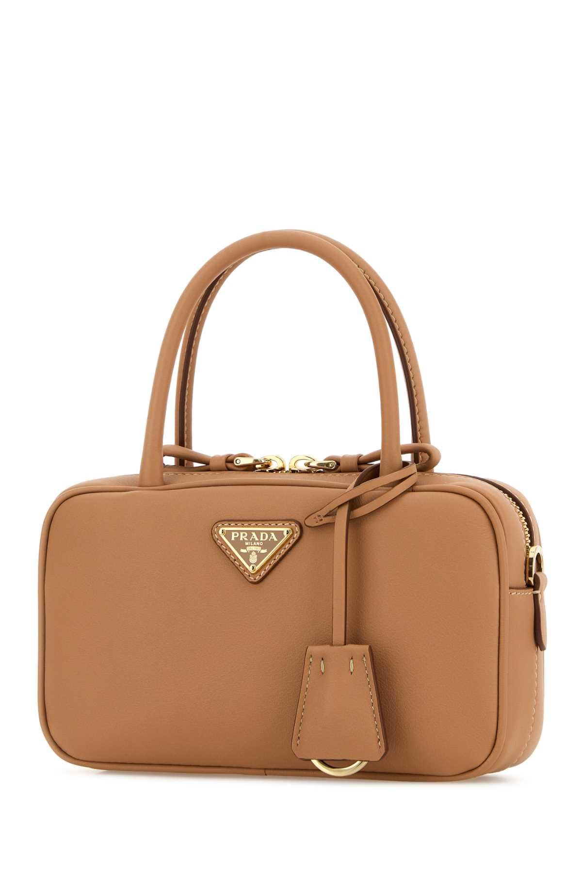 Prada Women Peach Leather Handbag