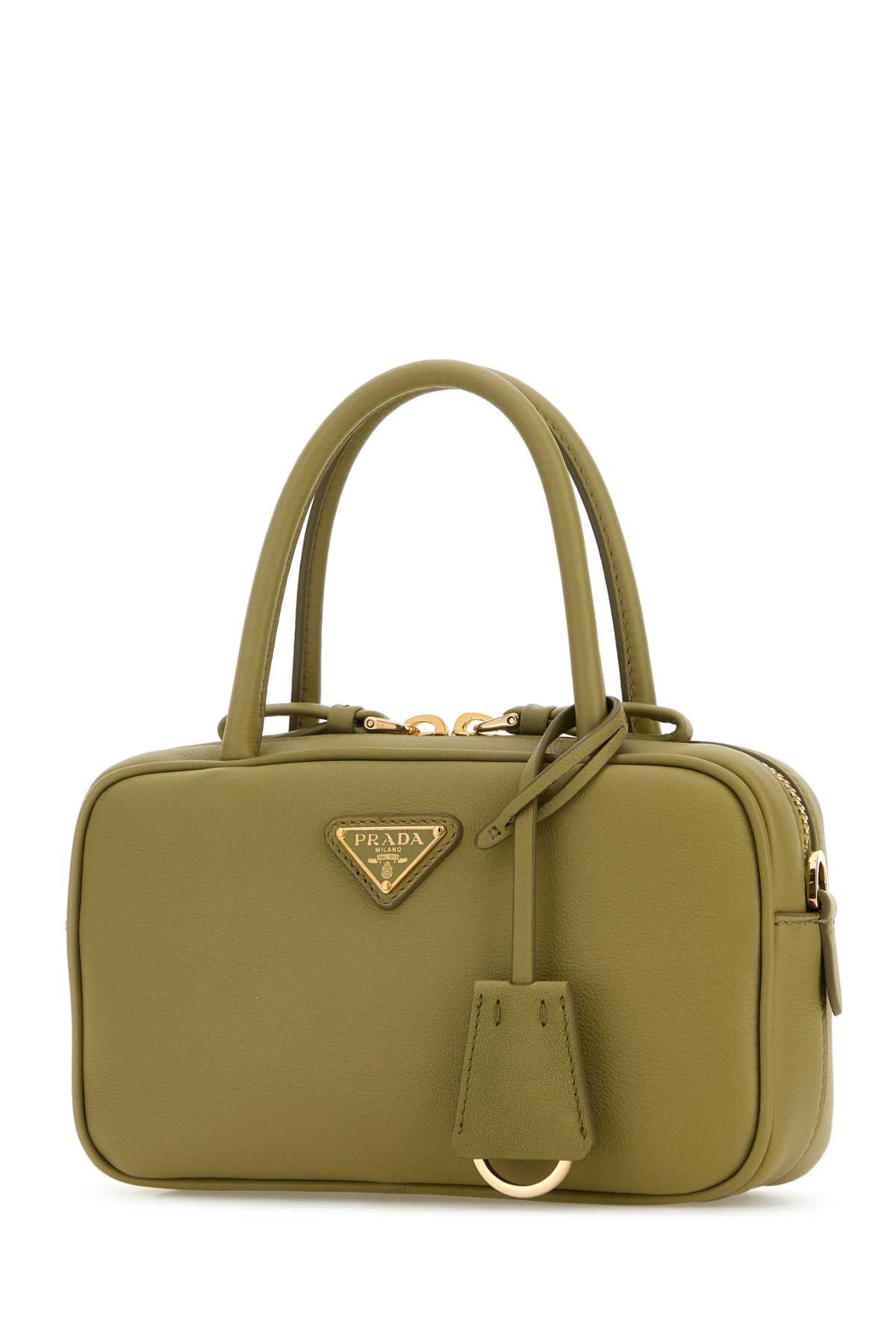 Prada Women Sage Green Leather Handbag PRADA