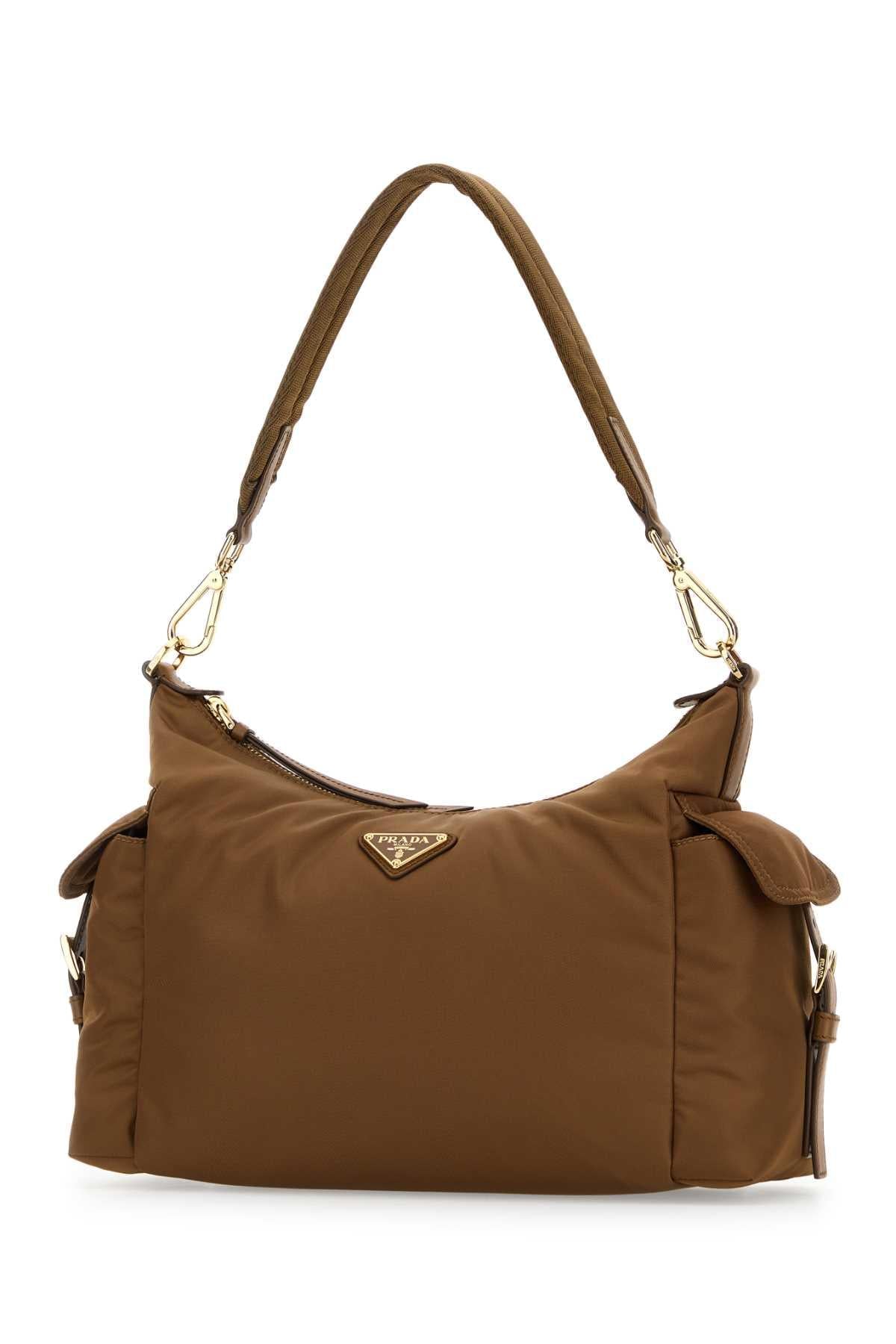 Prada Women Camel Re-Nylon Shoulder Bag PRADA