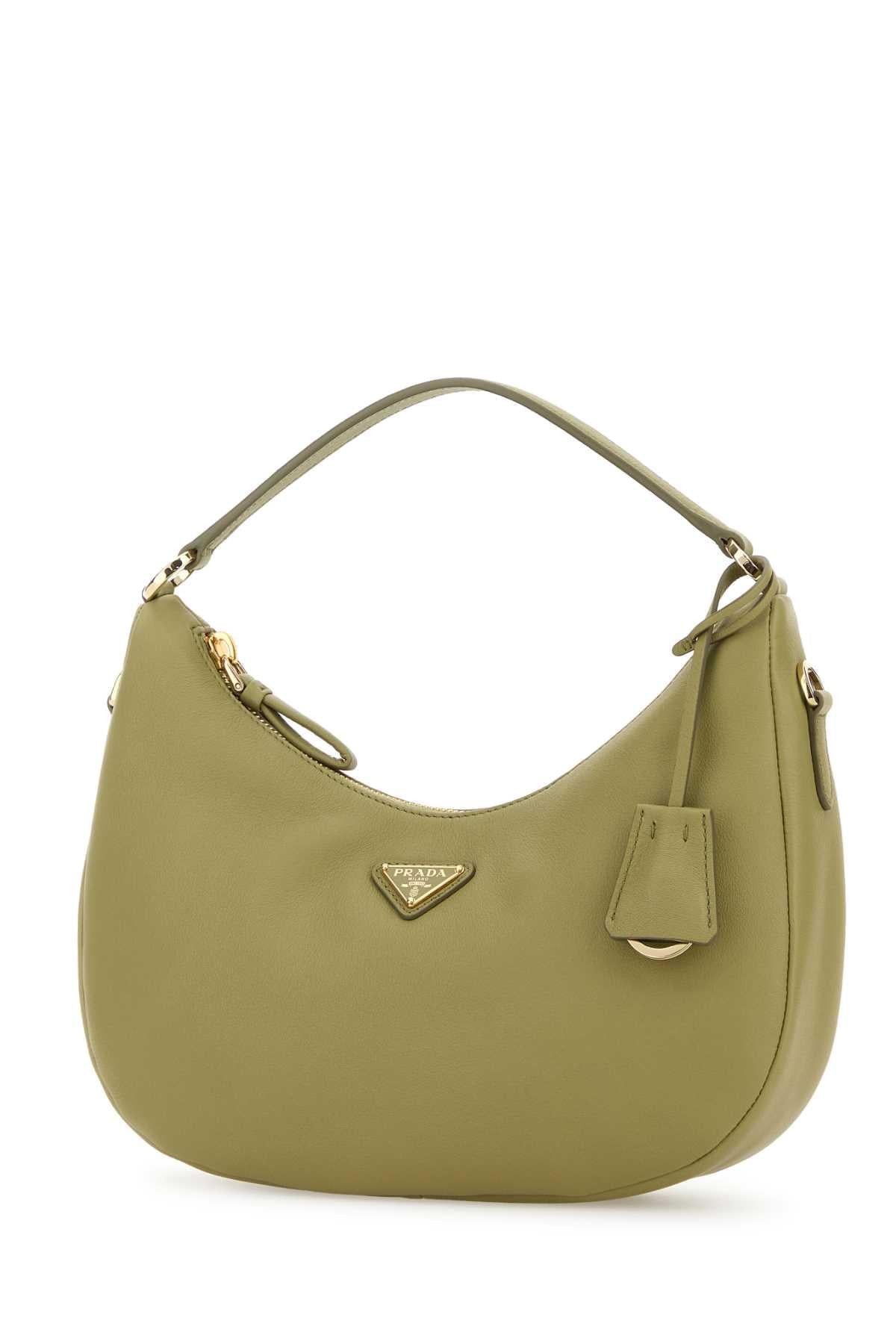 Prada Women Sage Green Leather Handbag PRADA