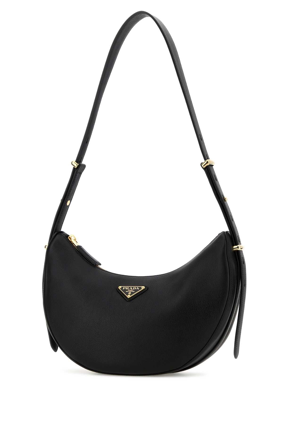 Prada Women Black Leather Shoulder Bag