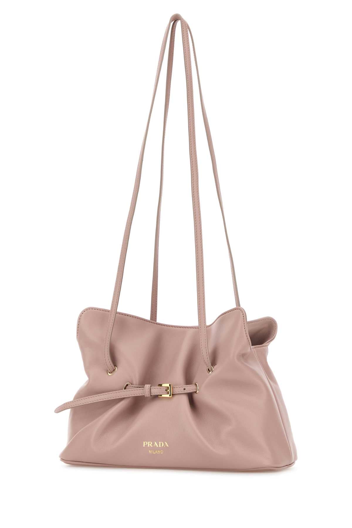 Prada Women Pink Nappa Leather Small Prada Dana Bucket Bag PRADA