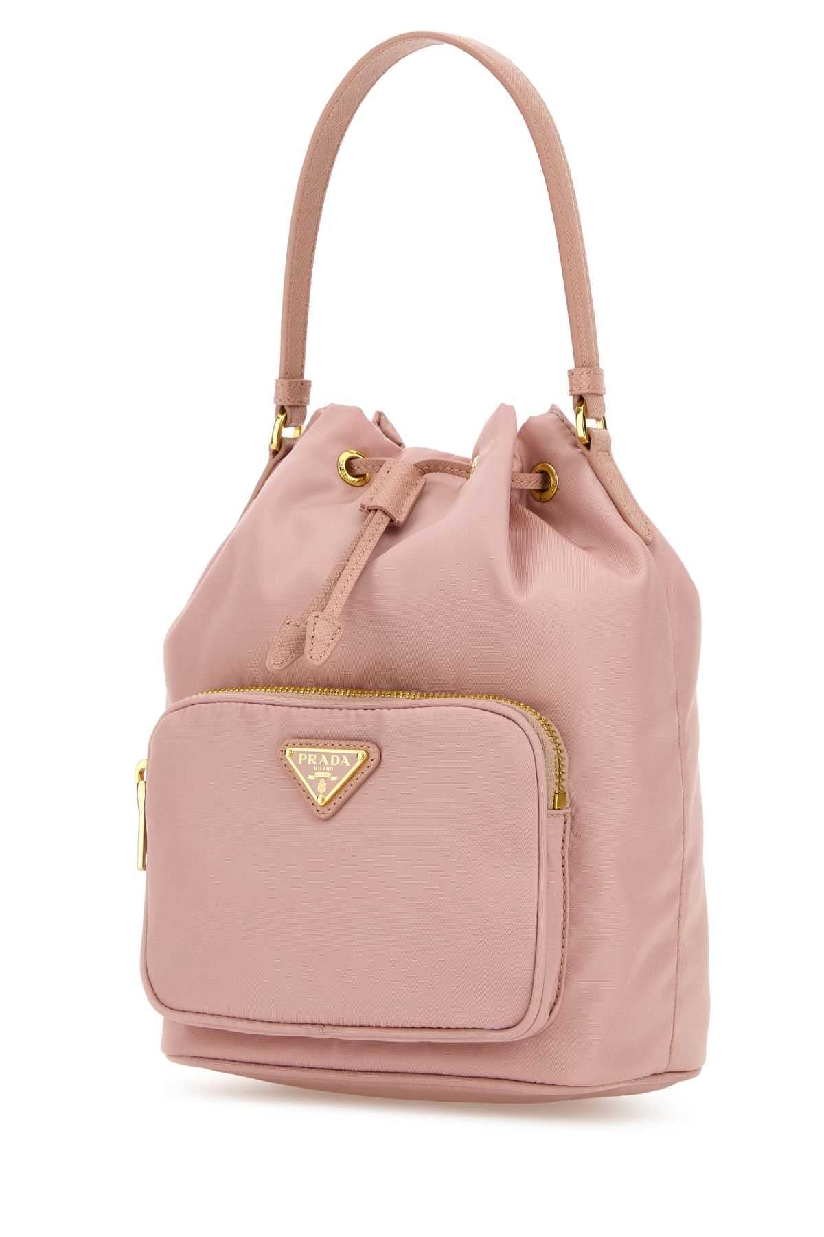 Prada Women Pink Re-Nylon Duet Bucket Bag PRADA