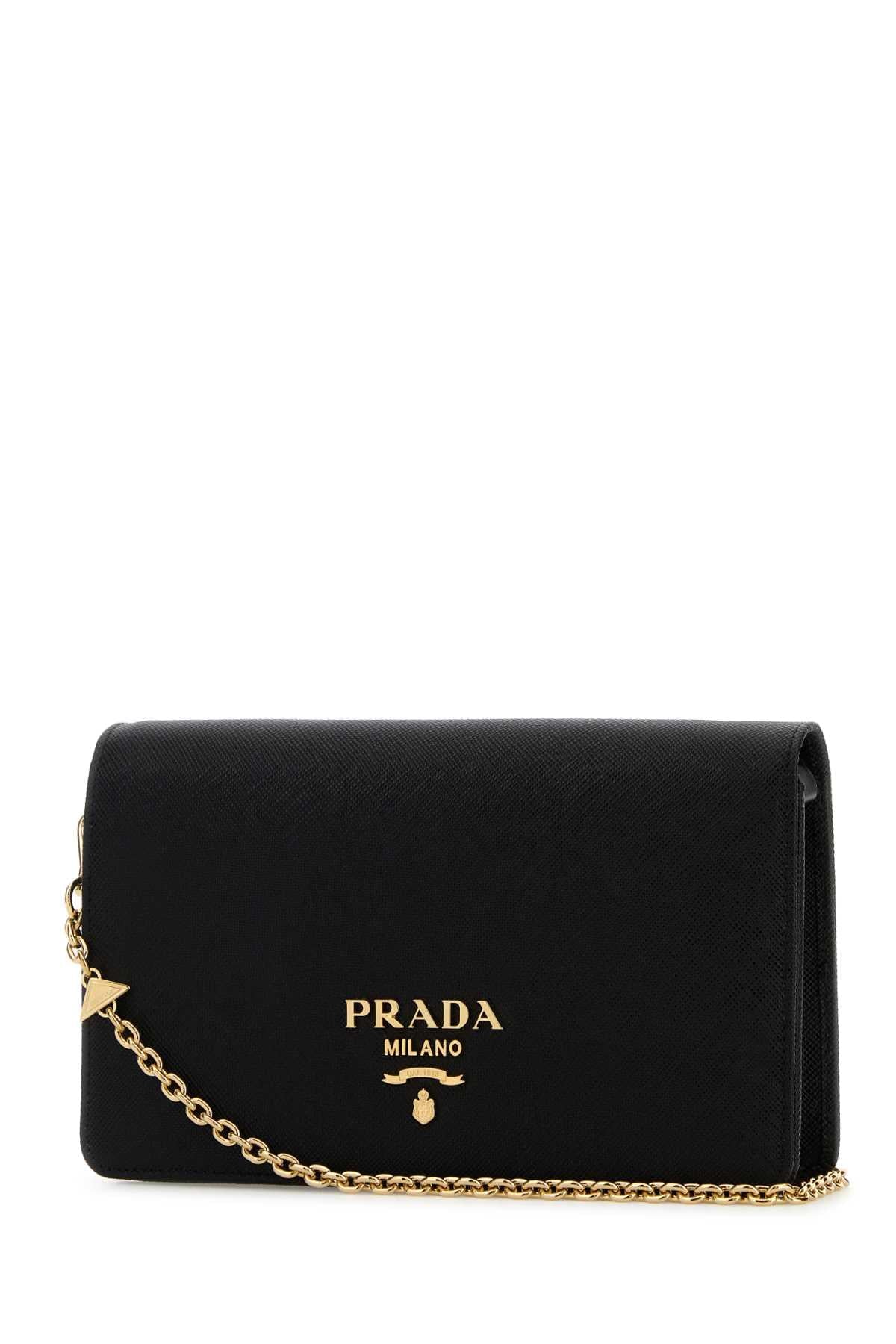 Prada Women Black Leather Mini Shoulder Strap PRADA