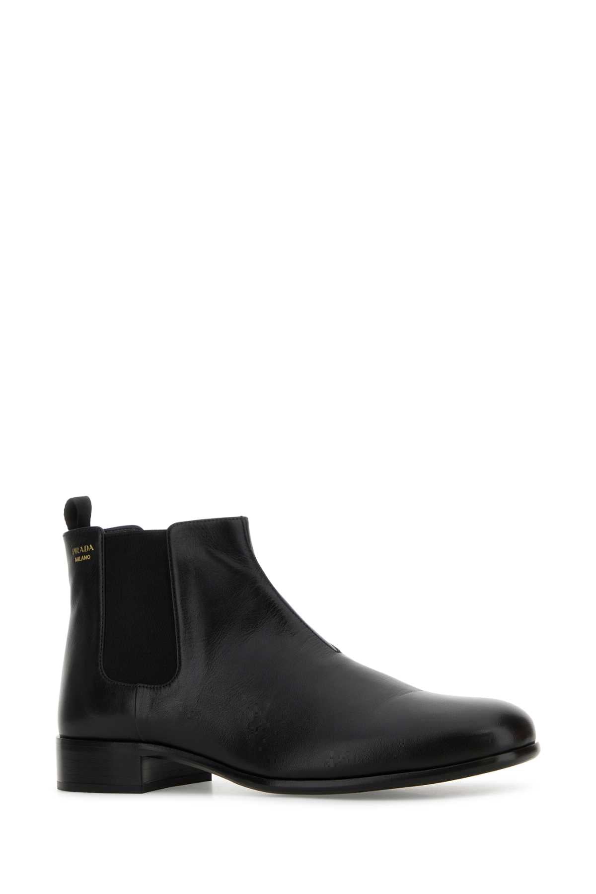 Prada Women Black Leather Ankle Boots PRADA