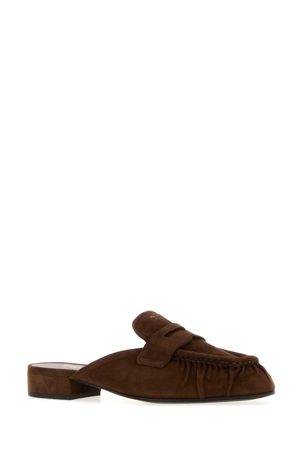 Prada Women Brown Suede Slippers PRADA