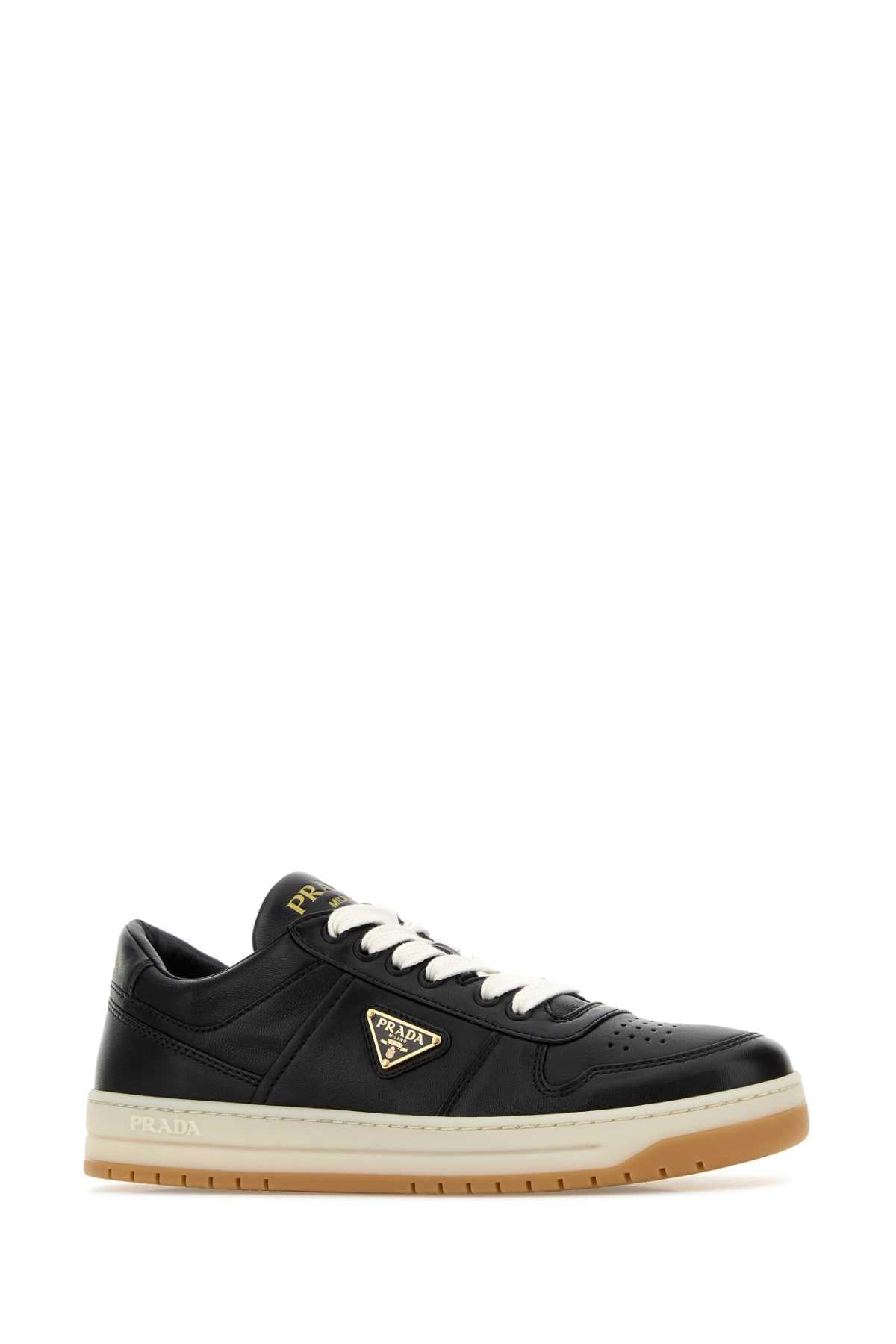Prada Women Black Nappa Leather Downtown Sneakers PRADA