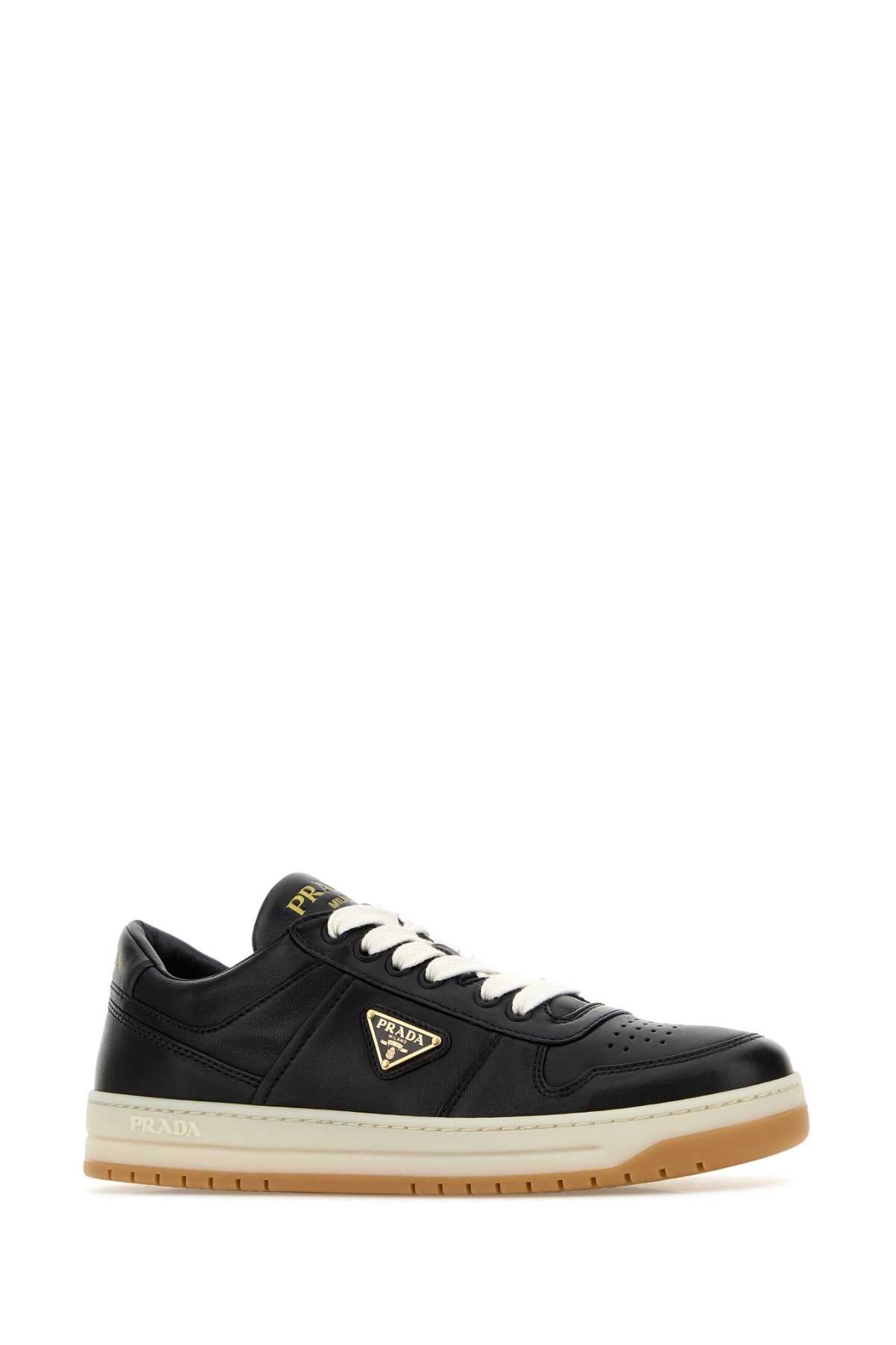 Prada Women Black Nappa Leather Downtown Sneakers PRADA