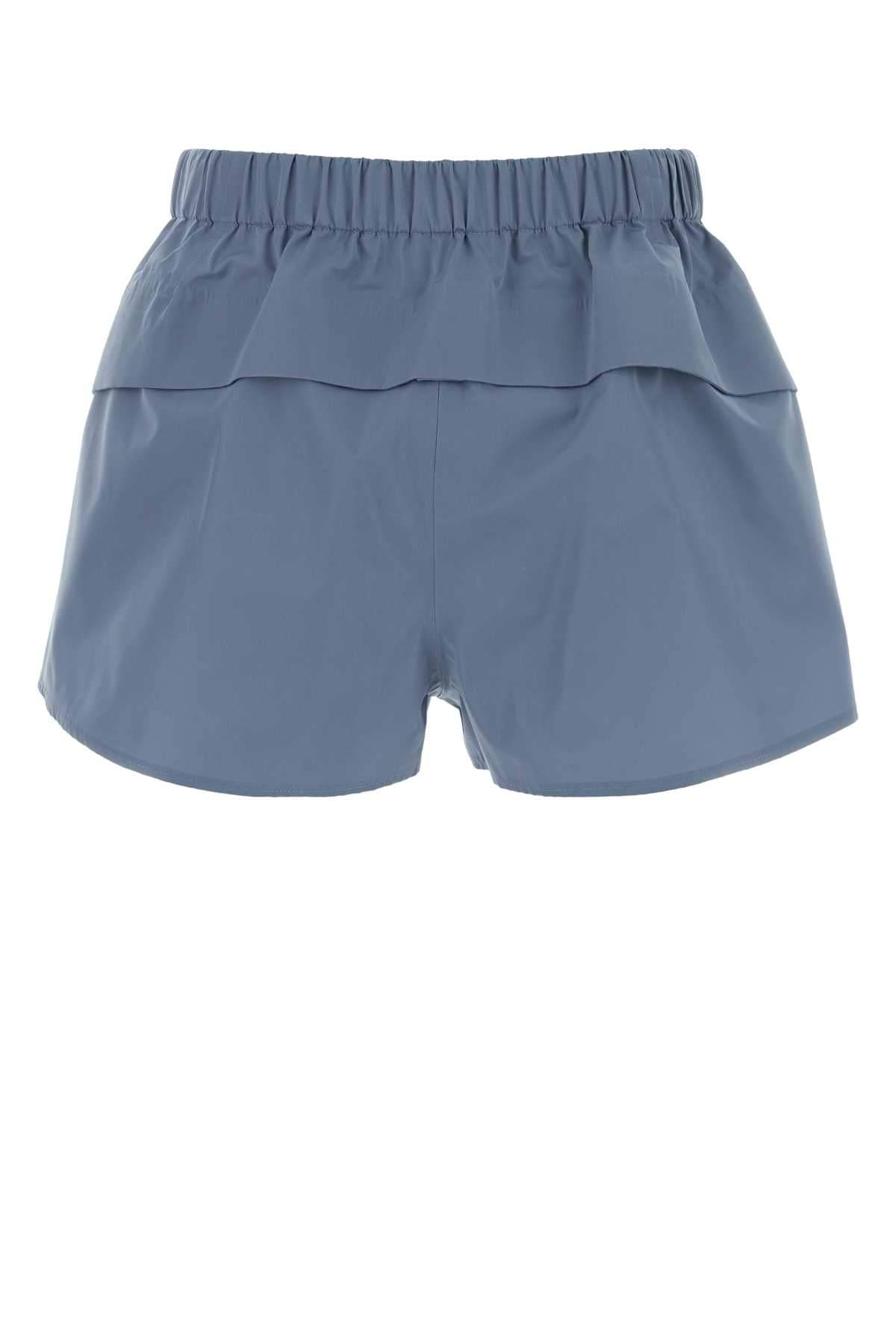 Prada Women Cerulean Blue Canvas Shorts PRADA