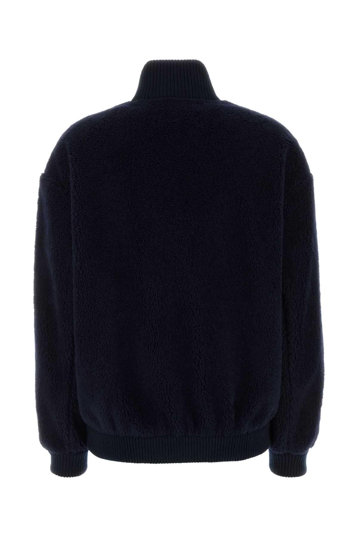 Prada Women Dark Blue Pile Bomber Jacket PRADA