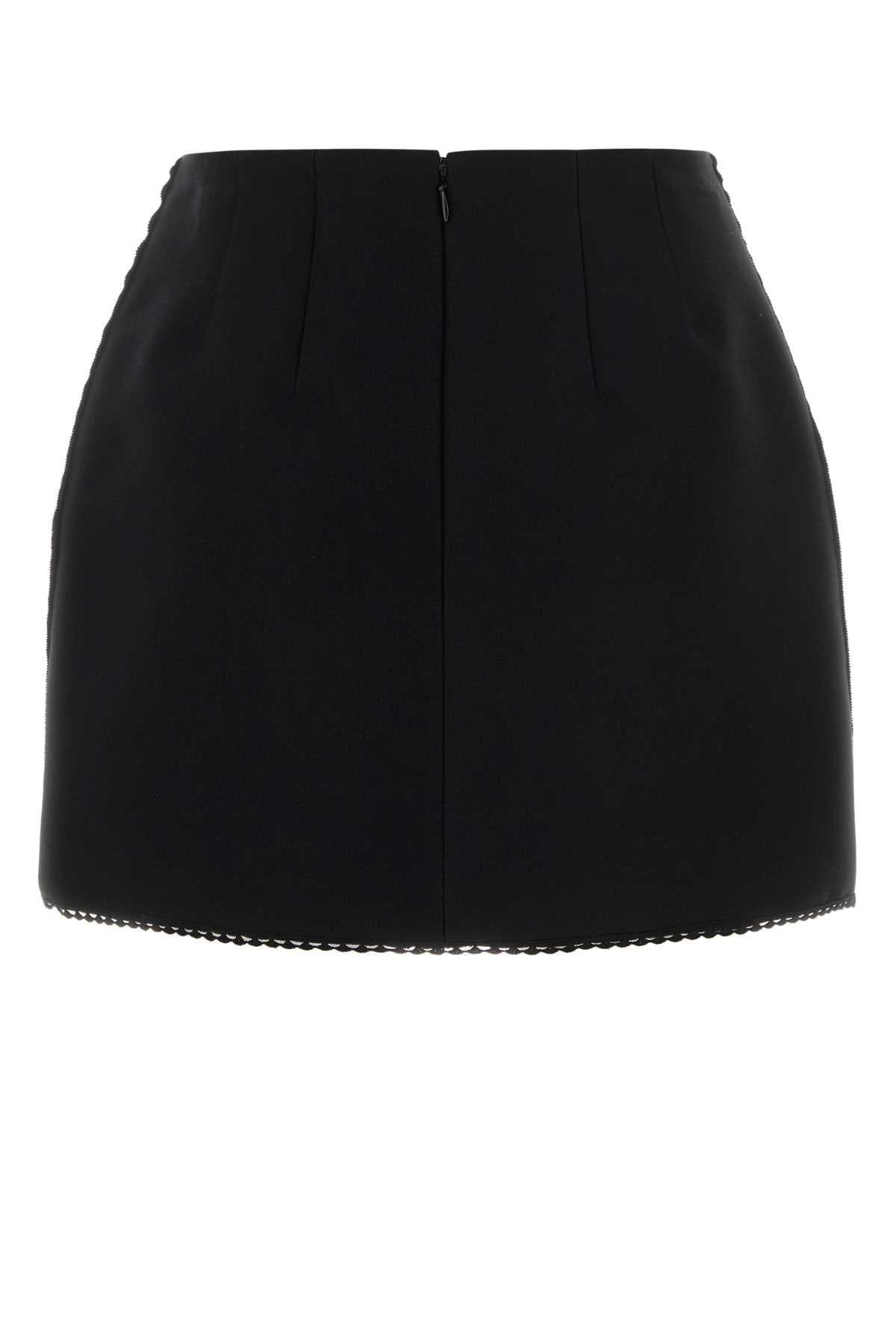 Prada Women Black Polyester Blend Mini Skirt PRADA