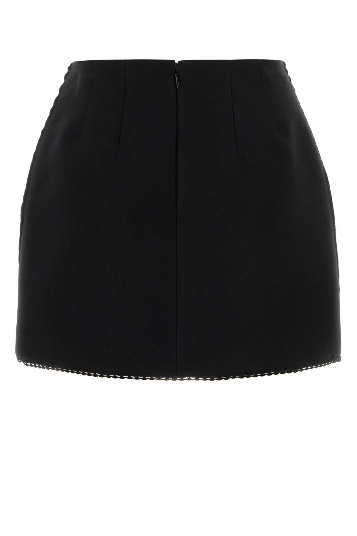 Prada Women Black Polyester Blend Mini Skirt PRADA