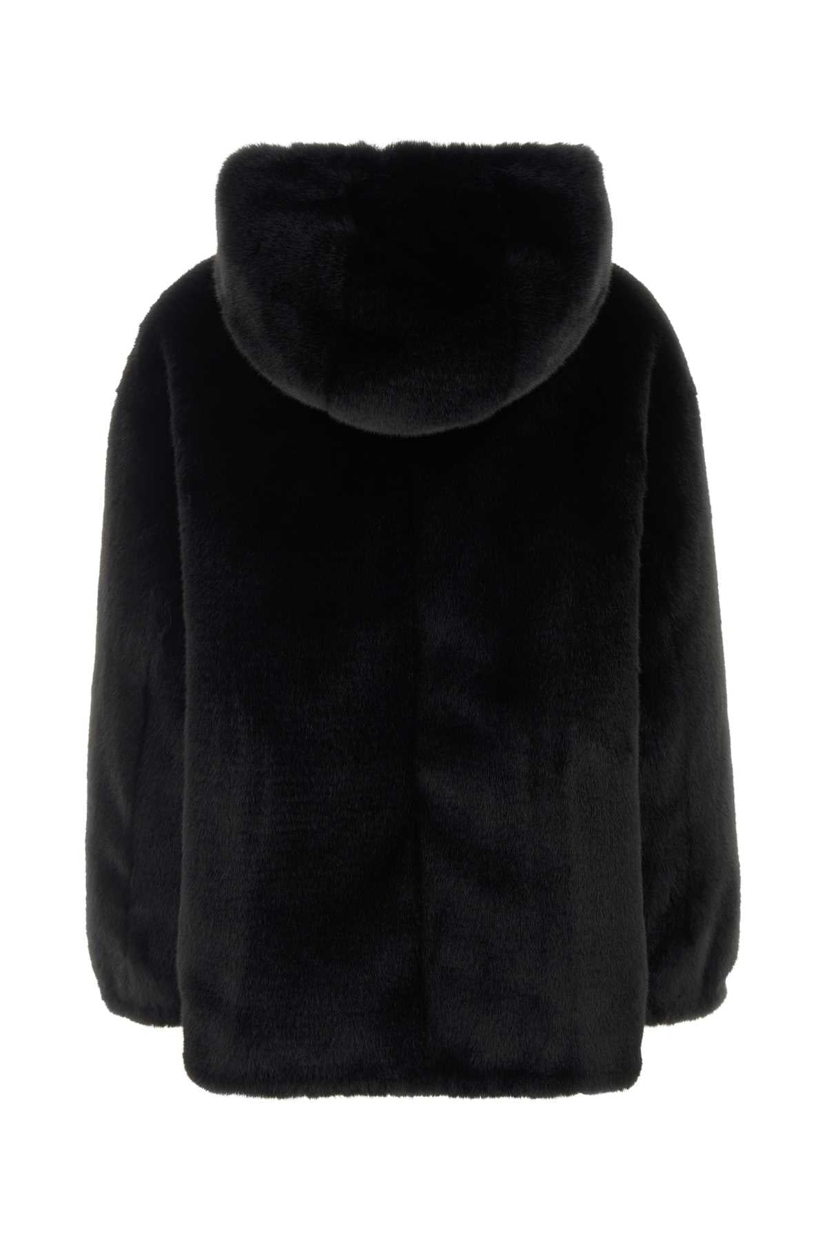 Prada Women Black Eco Fur Reversible Jacket PRADA