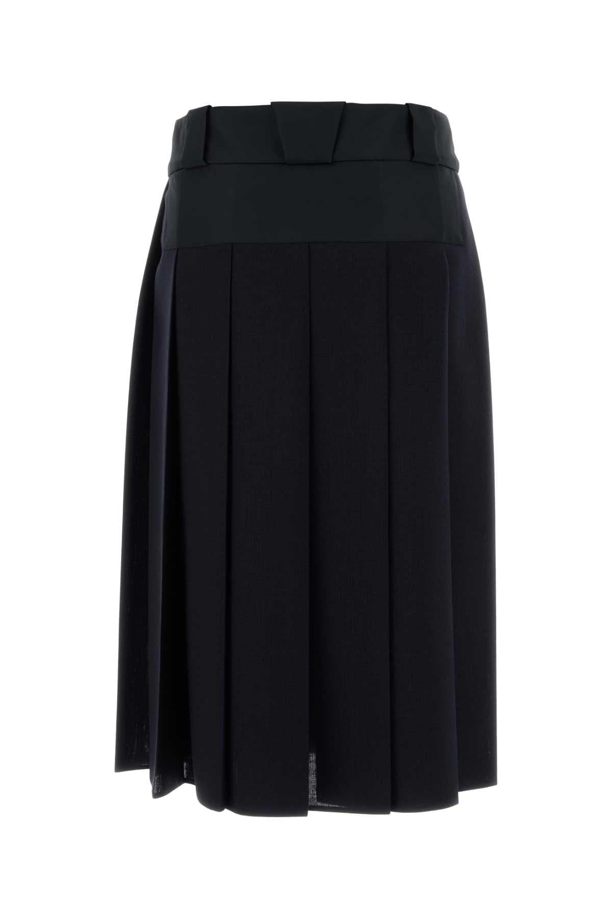 Prada Women Dark Blue Wool Skirt PRADA